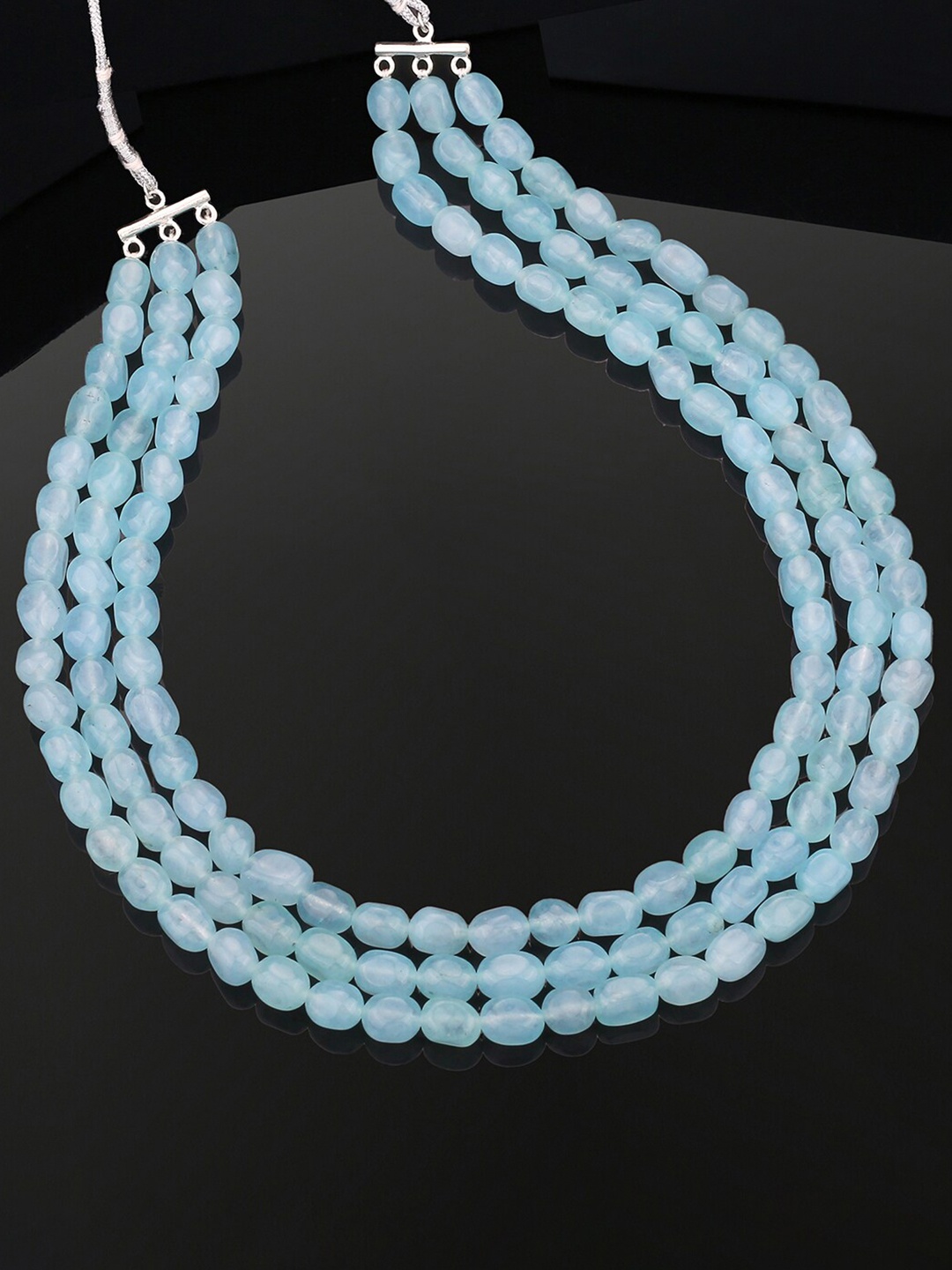 

Estele Rhodium-Plated Beaded Necklace, Silver