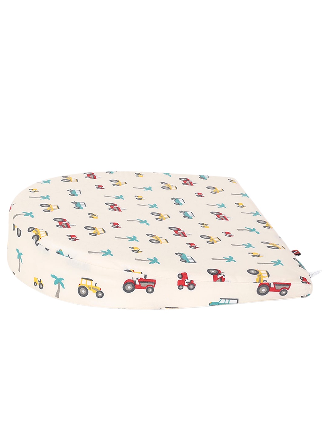 

VEA Kids Peach-Color Conversational Printed Baby Pillow, Cream