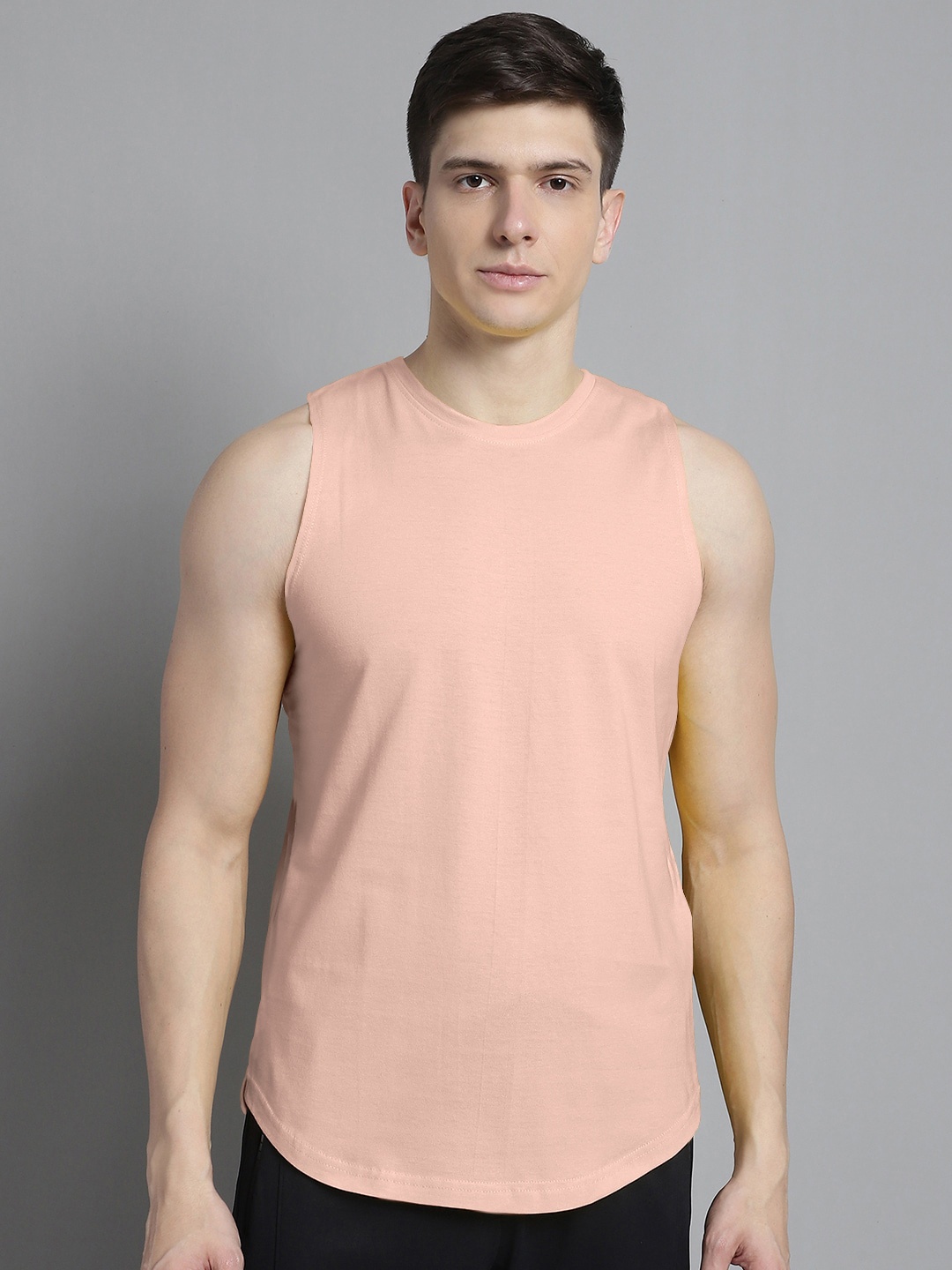 FBAR Pure Cotton Sleeveless Gym Vest, Coral