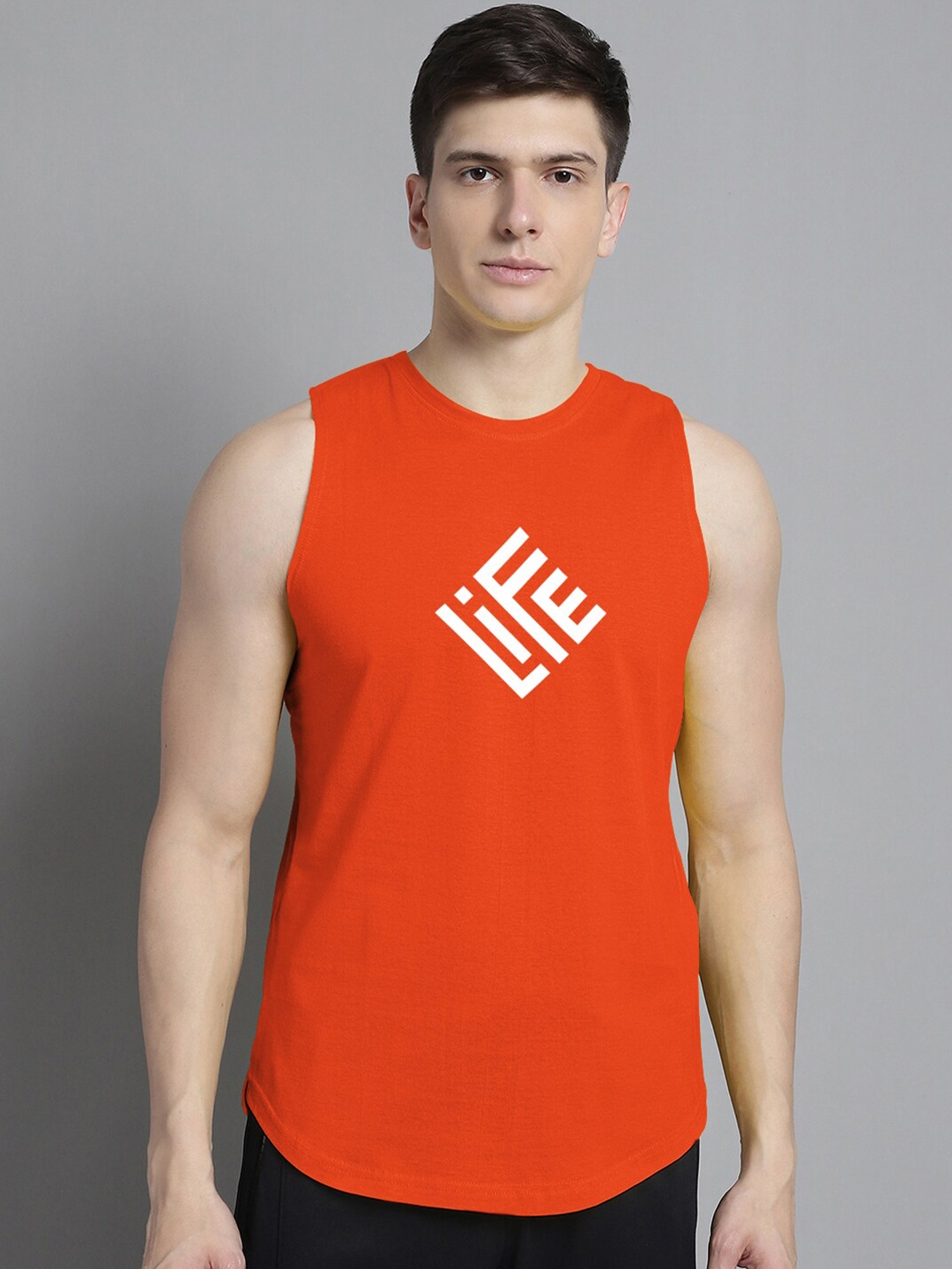 

FBAR Printed Pure Cotton Sleeveless Innerwear Vests 1011FBAE402-08-XS, Orange