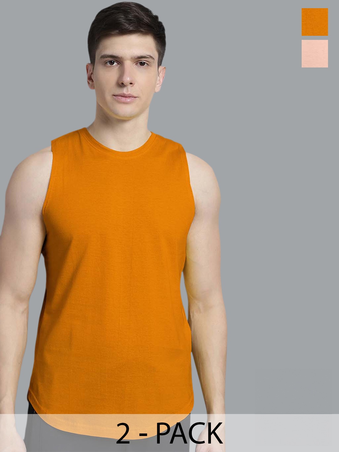 

FBAR Men Pack Of 2 Skin Friendly Cotton Gym Vest, Mustard