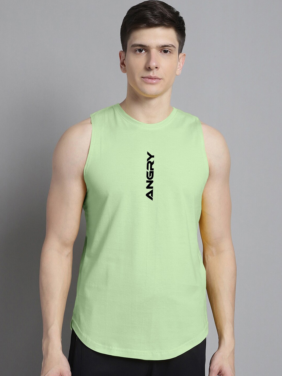 

FBAR Printed Pure Cotton Gym Vests, Sea green