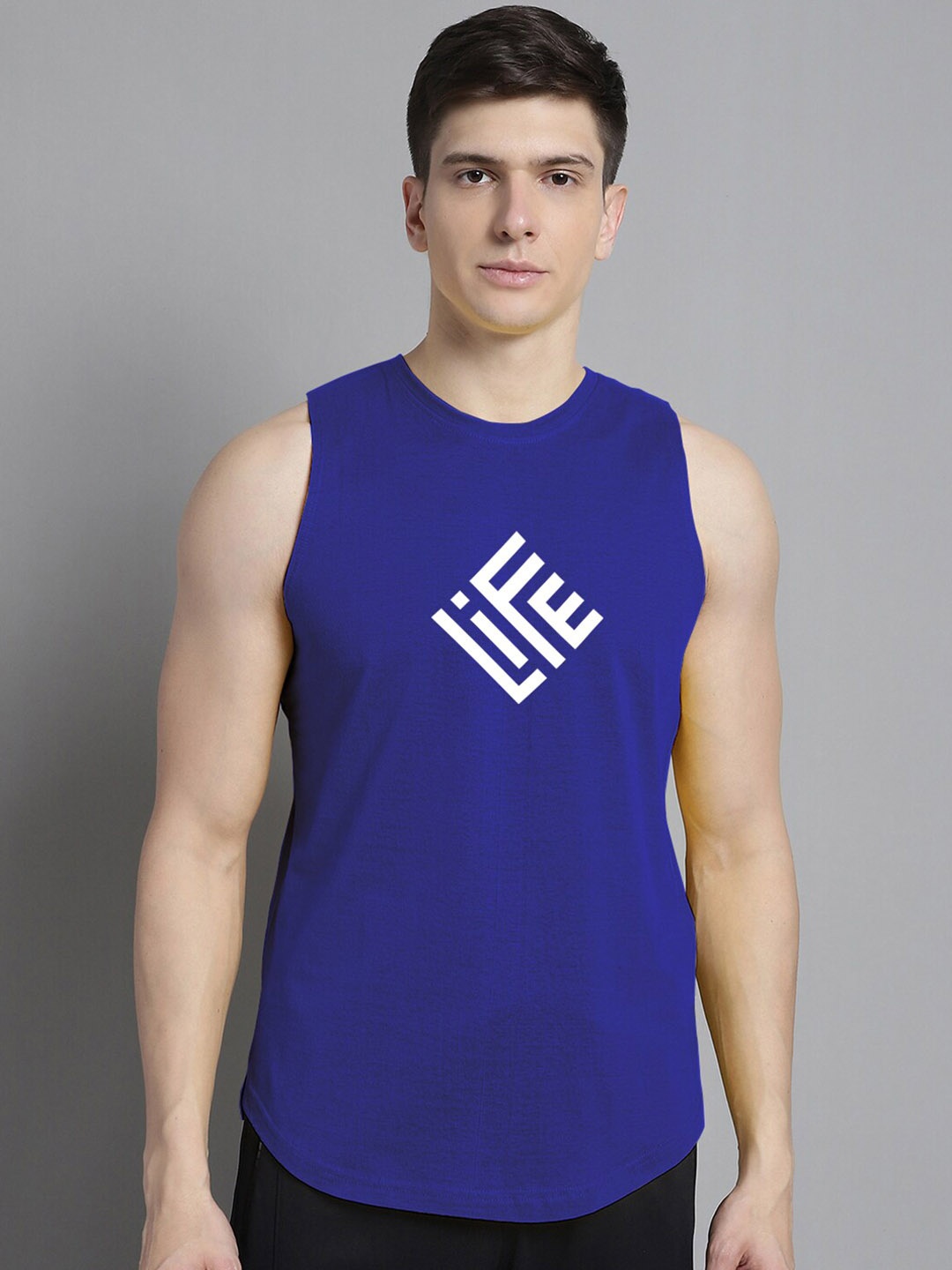 

FBAR Printed Pure Cotton Innerwear Gym Vests 1011FBAE402-05-XS, Blue