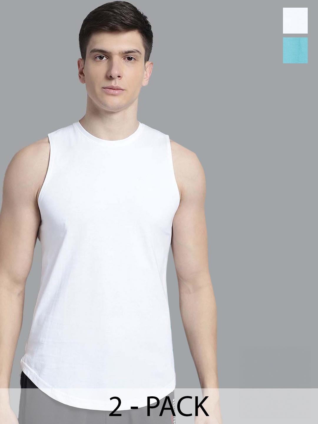 

FBAR Pack of 2 Bio-Wash Pure Cotton Innerwear Vests 1011FBAE-02-20-XS, White