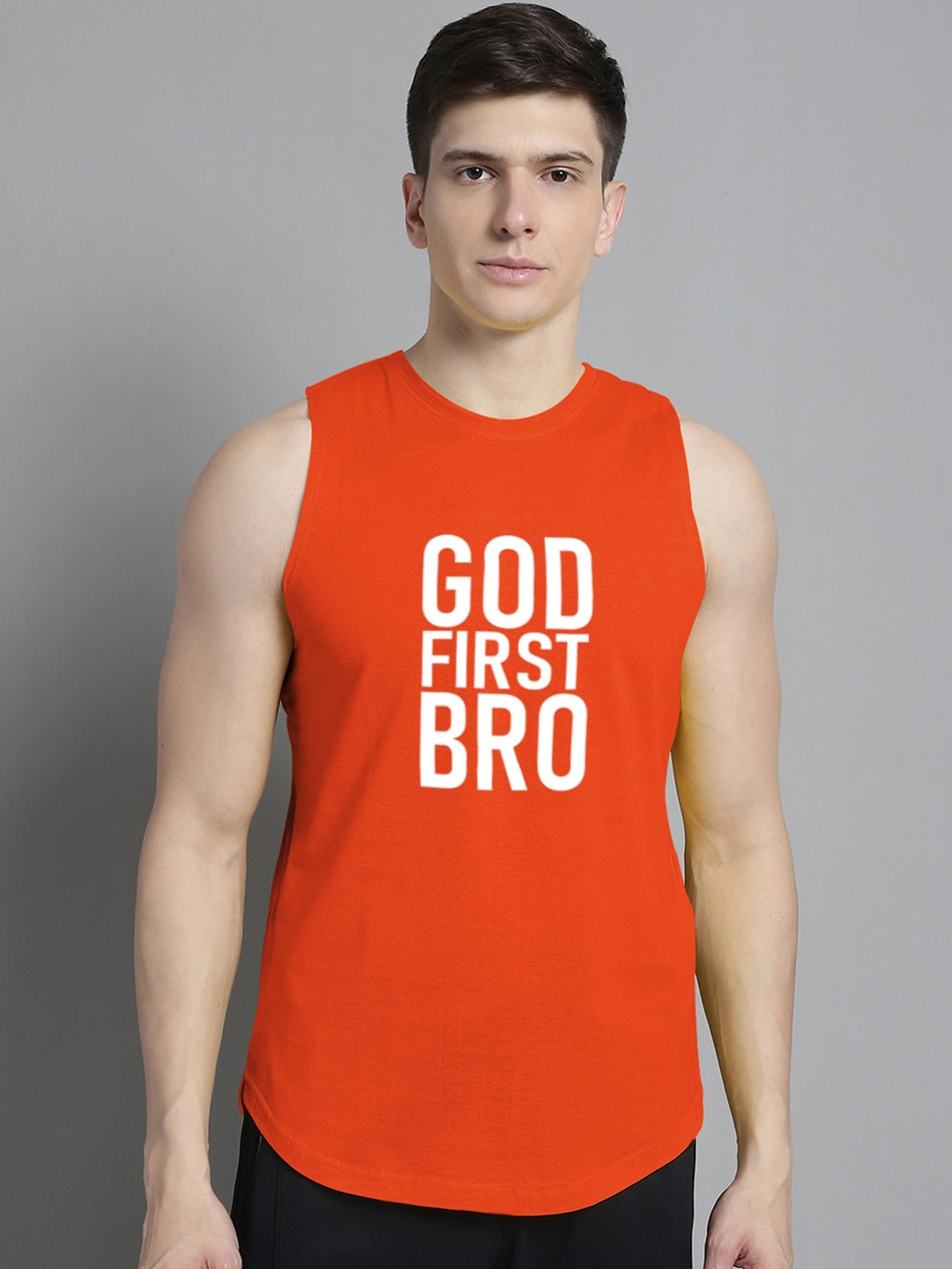 

FBAR Printed Bio-Wash Pure Cotton Innerwear Vest 1011FBAE396-08-XS, Orange