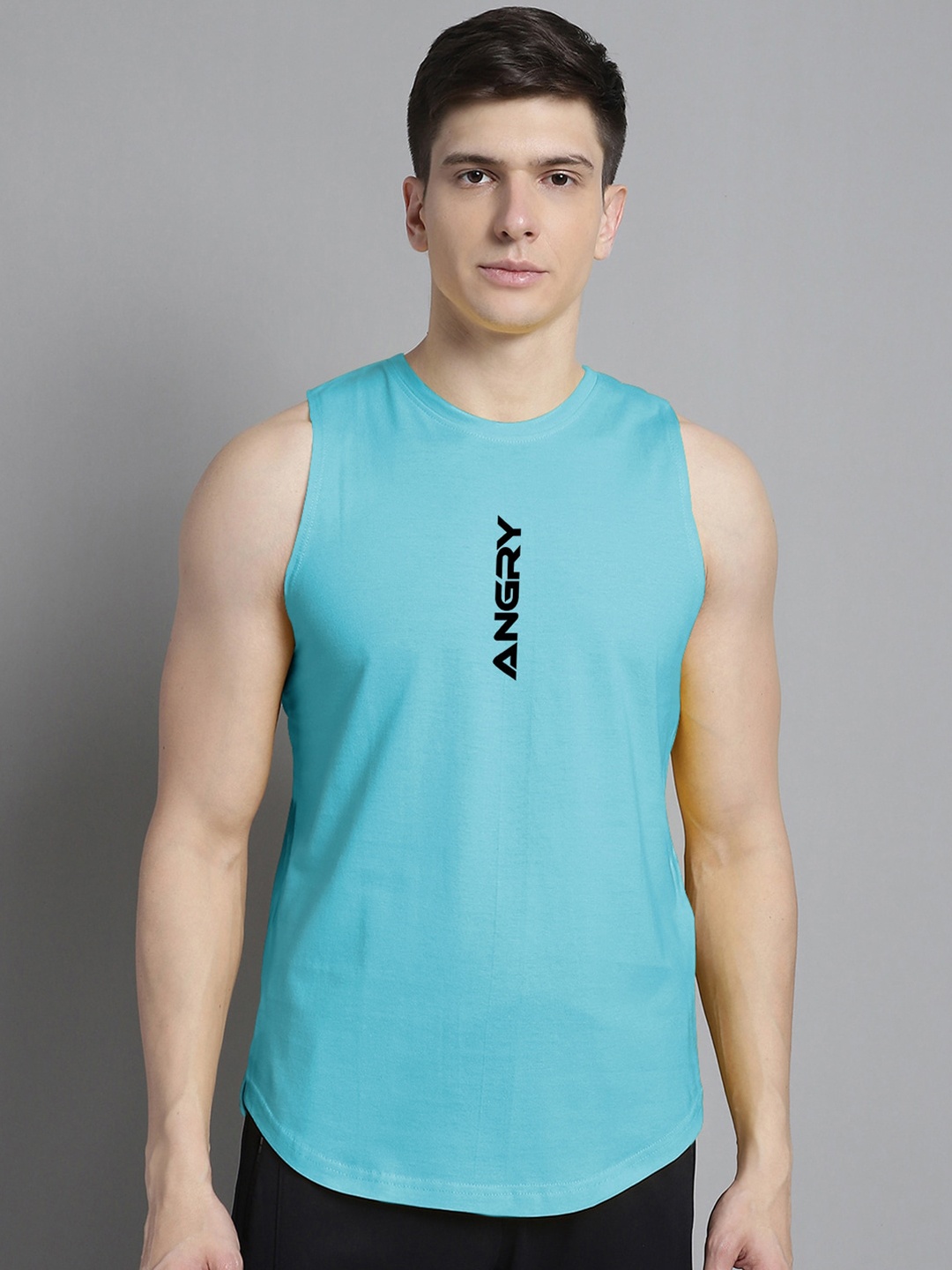 

FBAR Typography Printed Bio Wash Pure Cotton Innerwear Vest, Turquoise blue