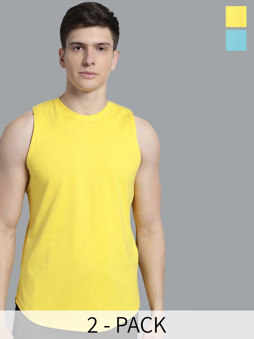 

FBAR Pack Of 2 Pure Cotton Training Innerwear Vests, Yellow