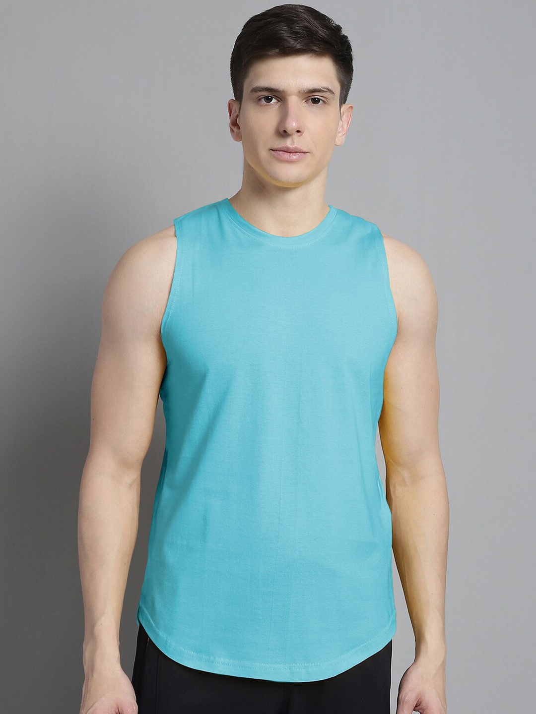 

FBAR Bio Wash Pure Cotton Basic Innerwear Vest, Turquoise blue