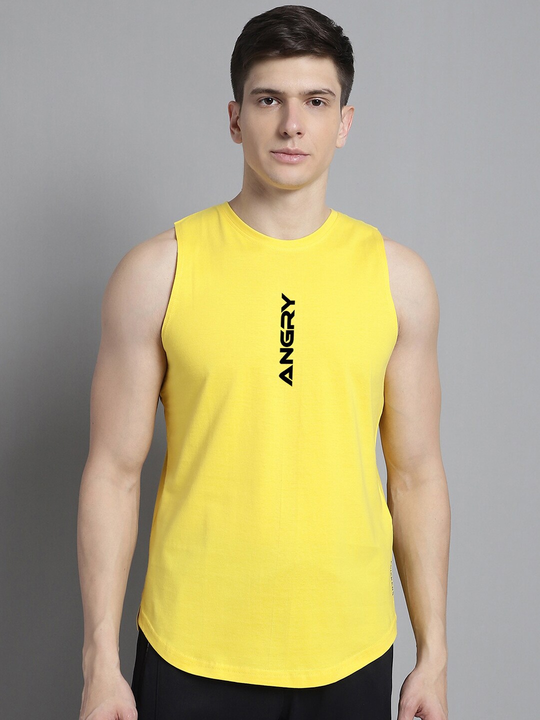 

FBAR Printed Pure Cotton Sleeveless Training Innerwear Vests 1011FBAE398-06-XS, Yellow