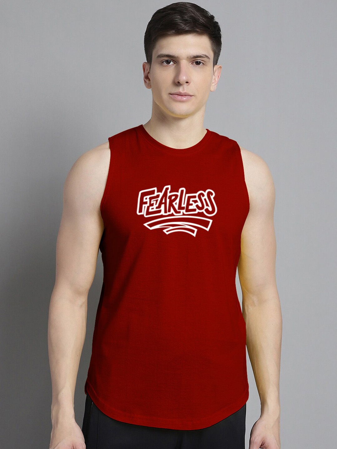 

FBAR Printed Bio Wash Pure Cotton Gym Innerwear Vests, Maroon