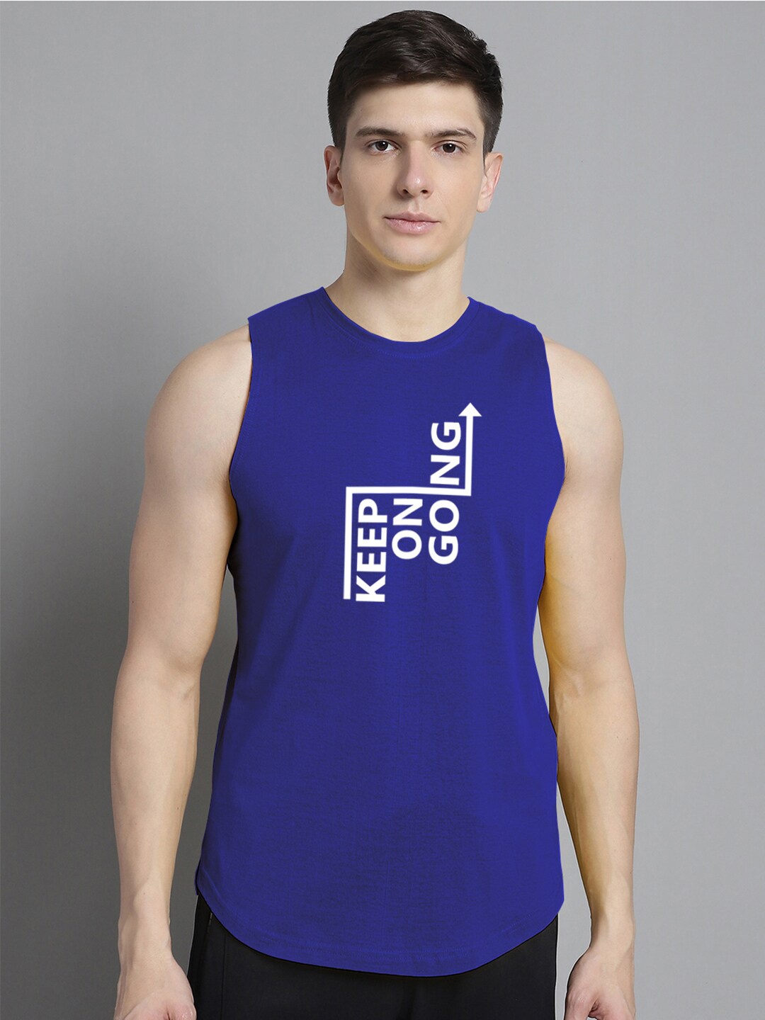 

FBAR Printed Bio Wash Pure Cotton Gym Innerwear Vests, Blue