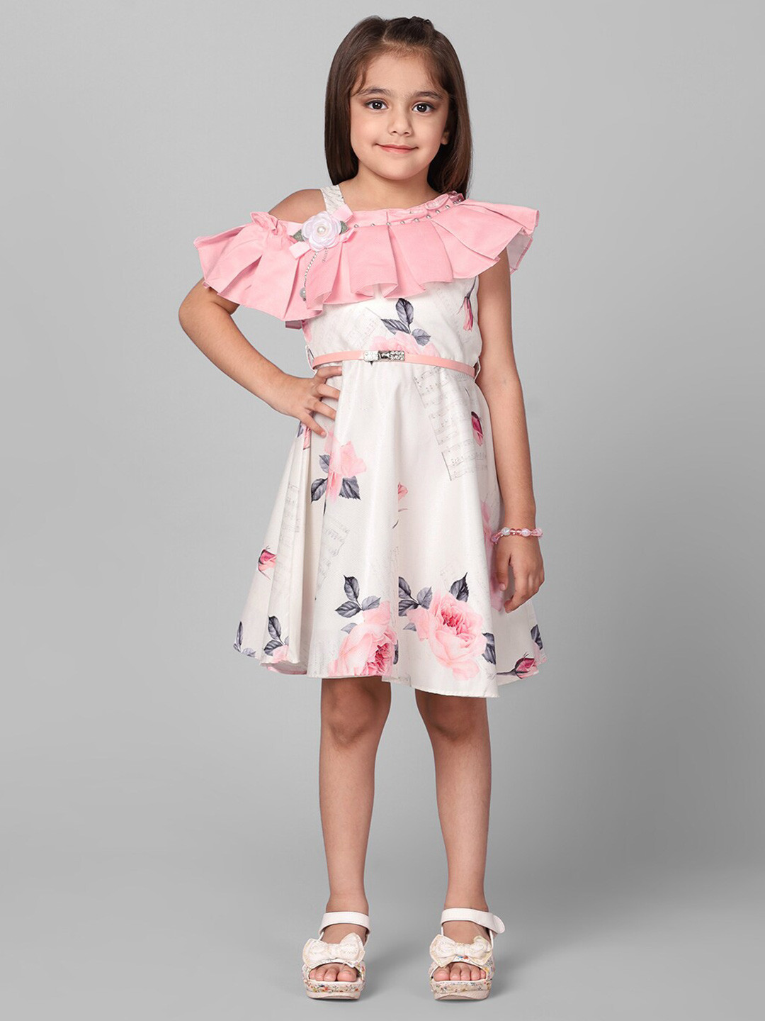 

Macwin Floral Printed Fit & Flare Dress, Pink