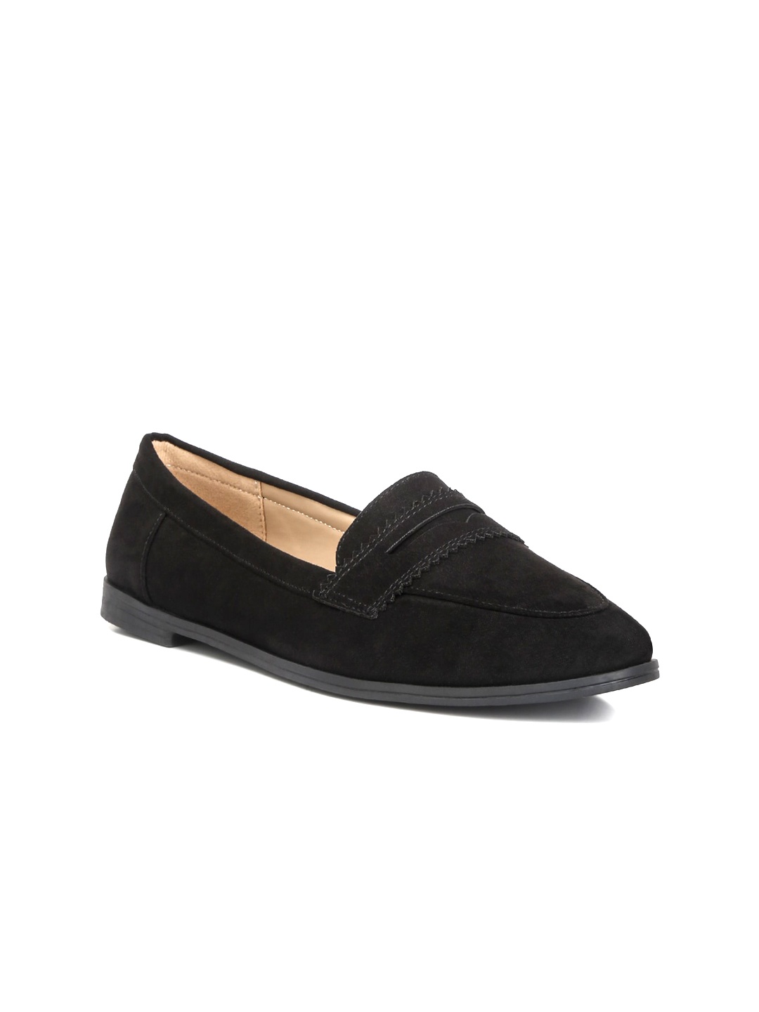 

London Rag Women Suede Penny Loafers, Black