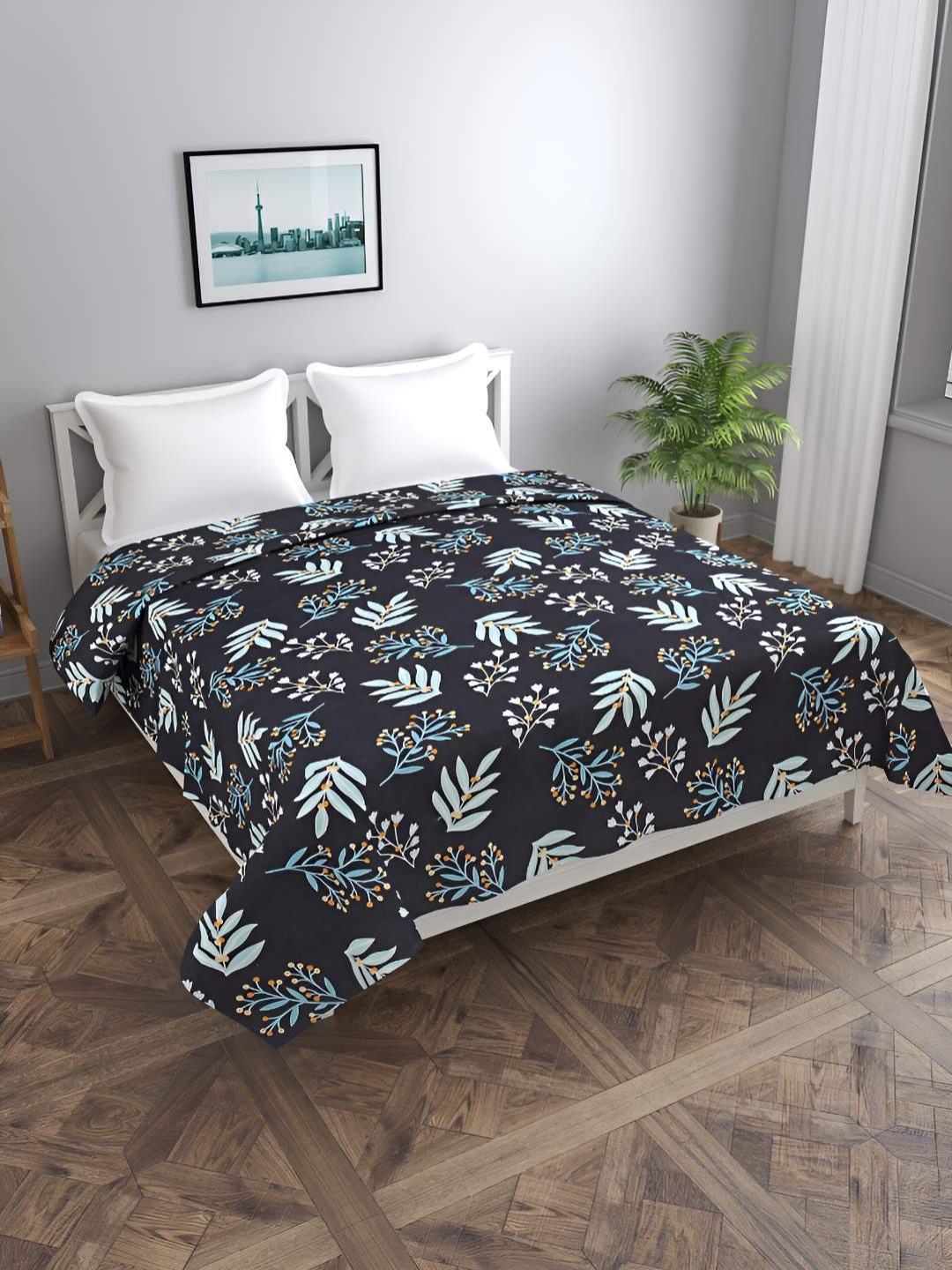 

BREVARD Black Printed Double Queen Duvet Cover