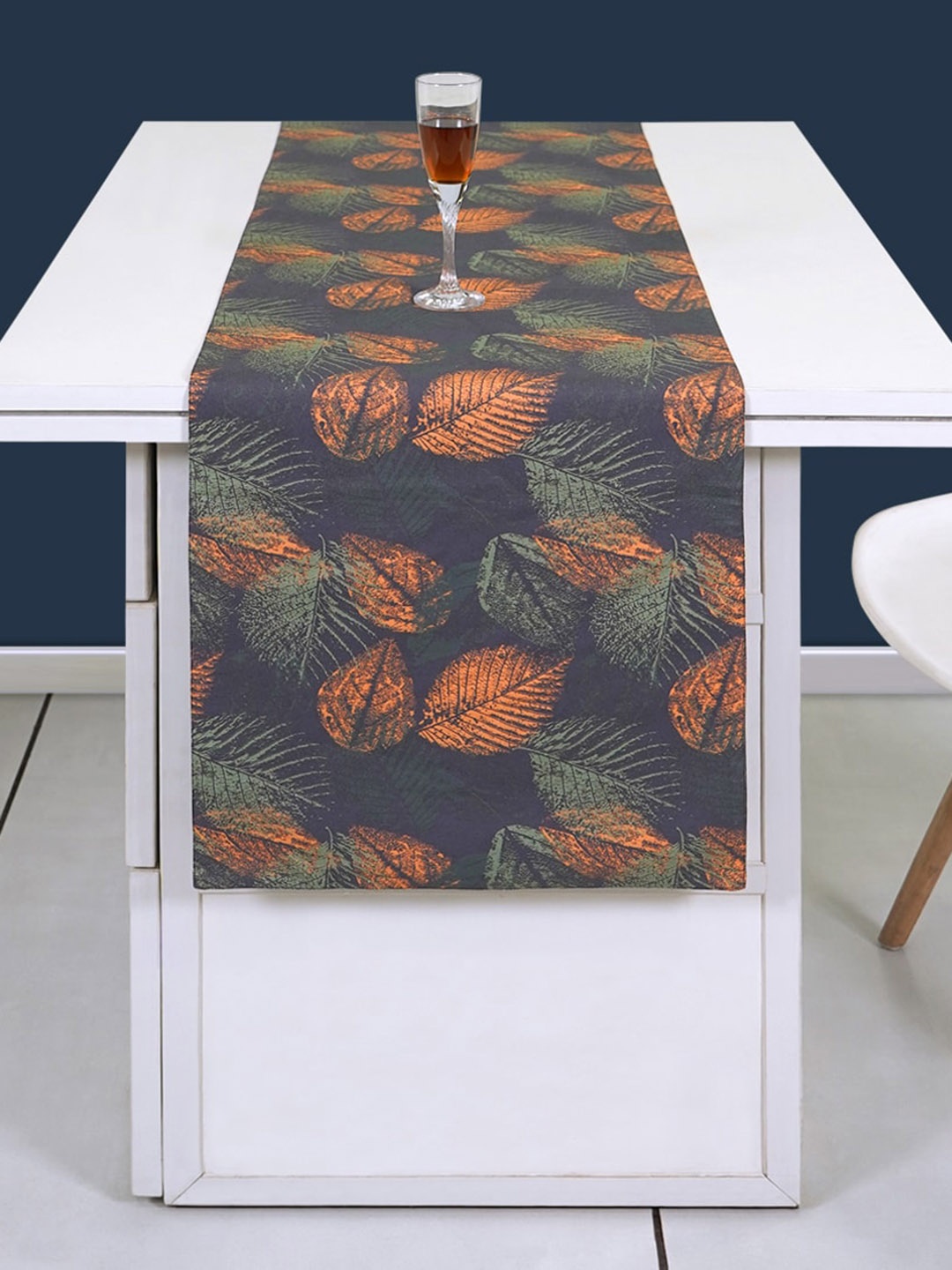 

Ode & Cleo Grey & Orange Floral Table Runner
