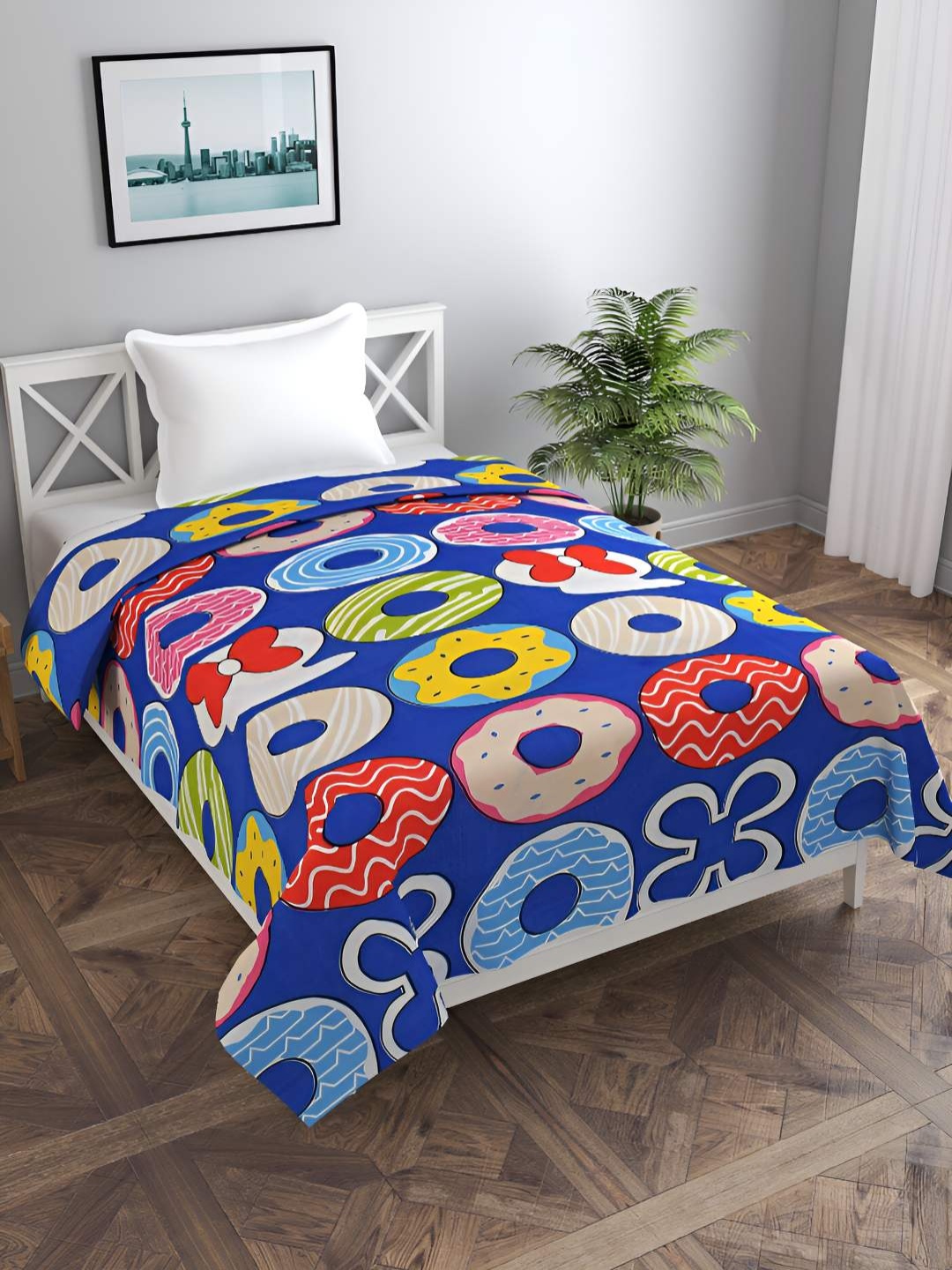 

BREVARD Red & Blue Printed Single Duvet Cover