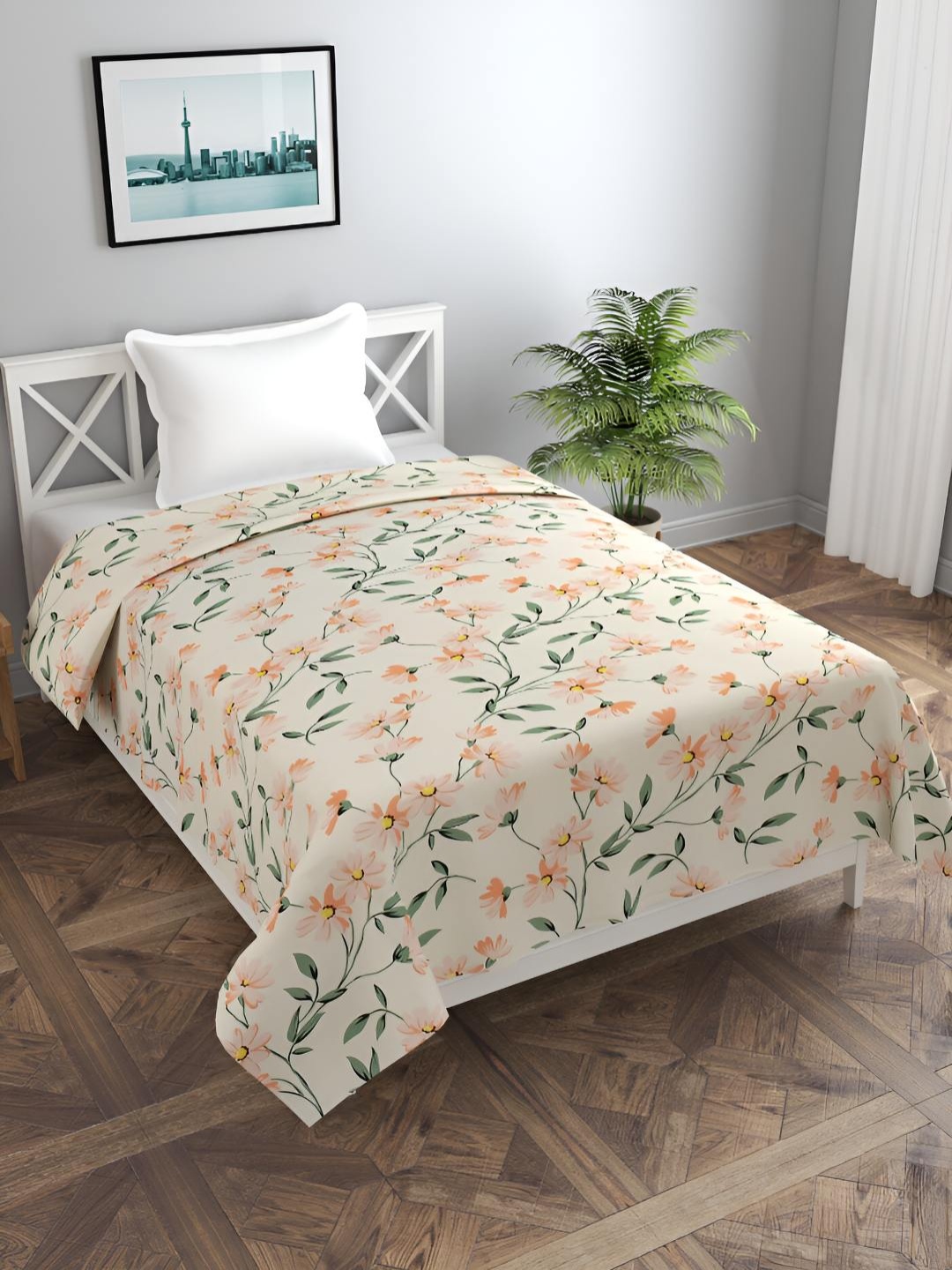 

BREVARD Cream & Orange Printed Single Bed Duvet Cover