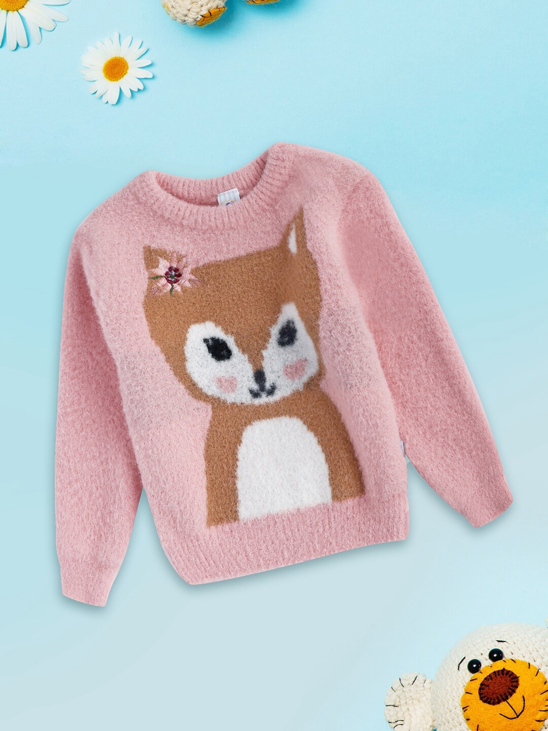

V-Mart Infant Kids Self Design Long Sleeves Acrylic Pullover, Pink