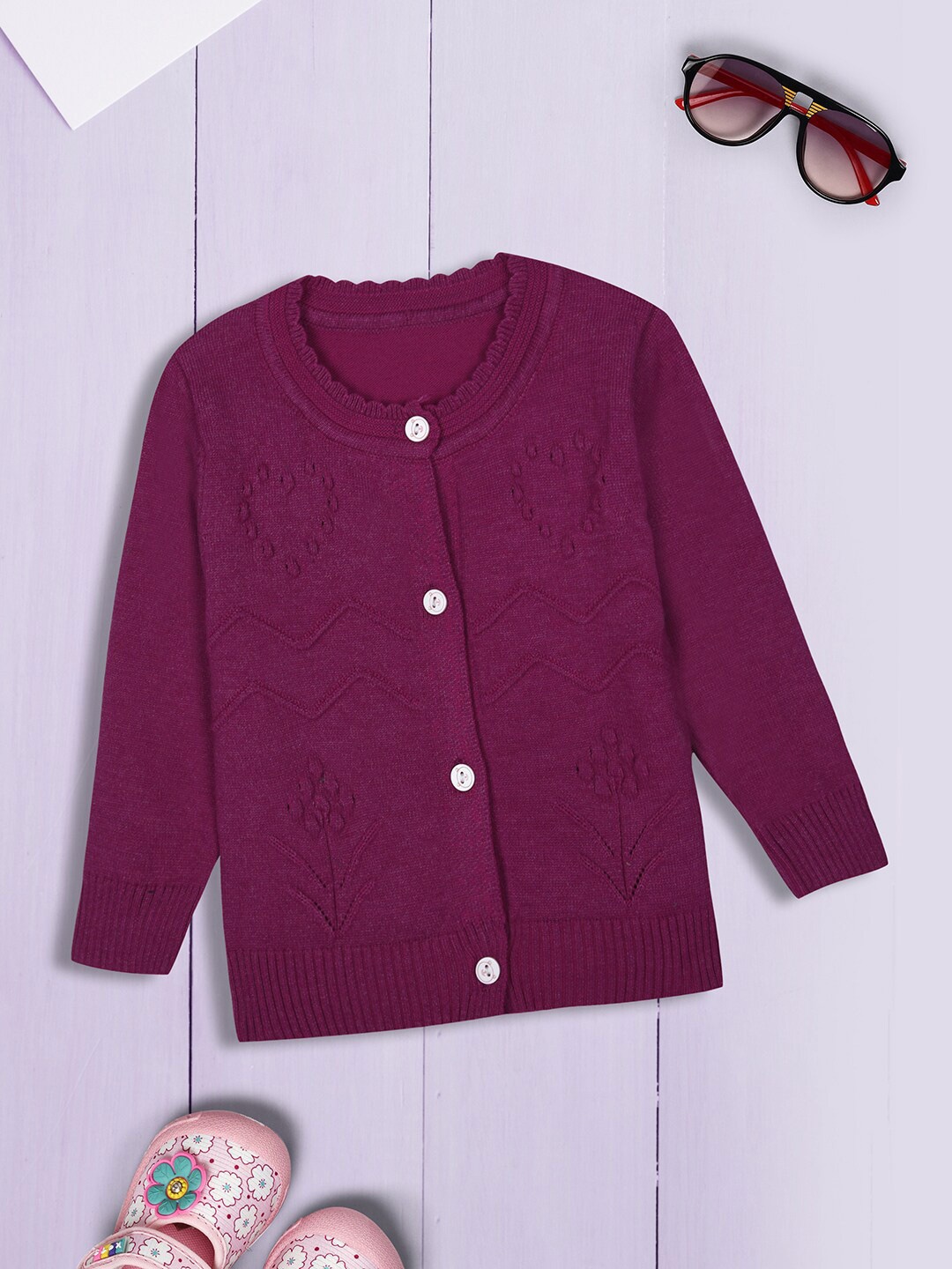 

V-Mart Infants Acrylic Cardigan Sweater, Pink