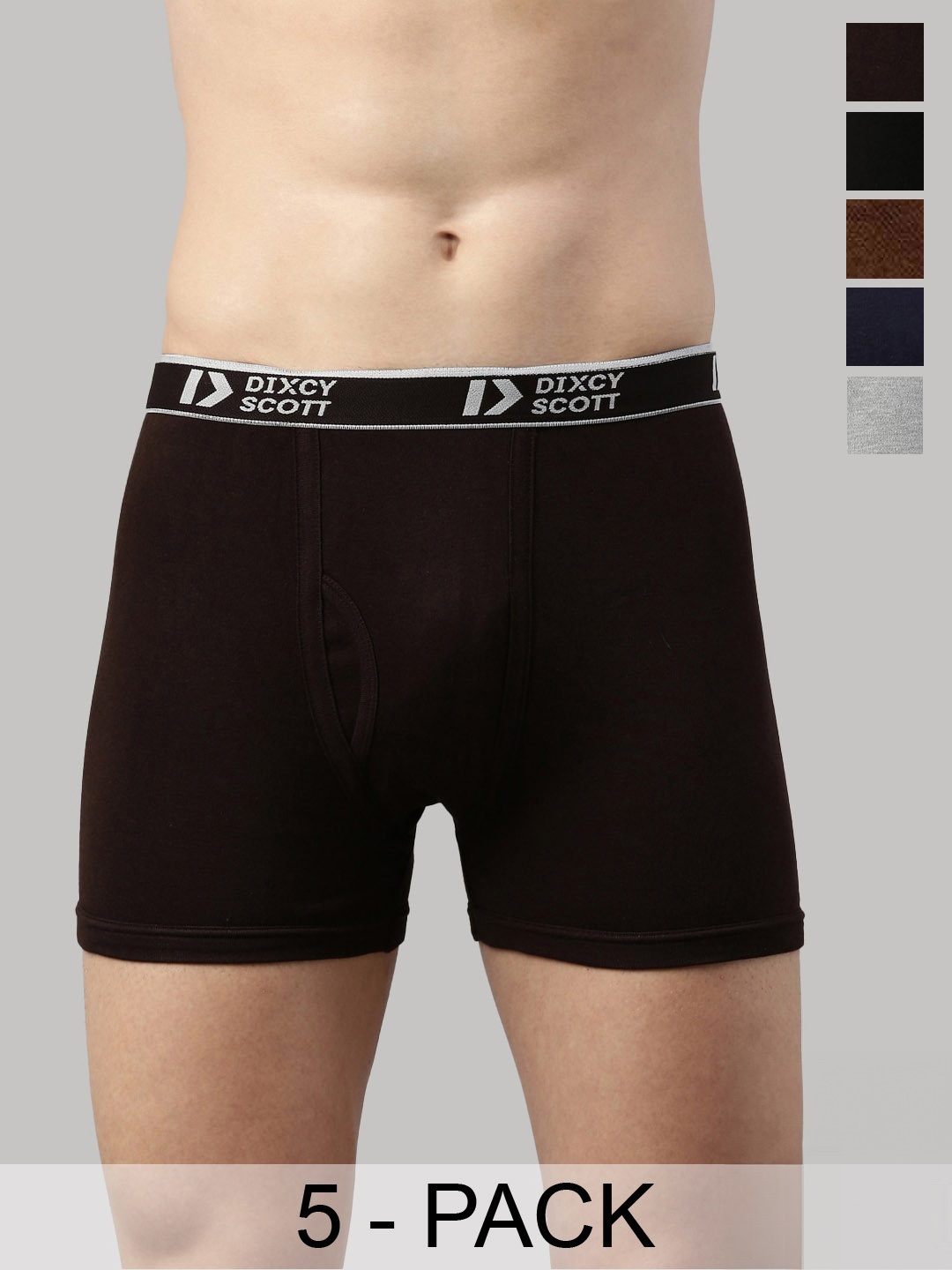 

DIXCY SCOTT Pack Of 5 Assorted Pure Cotton Trunks Titan Trunk_Assorted_5
