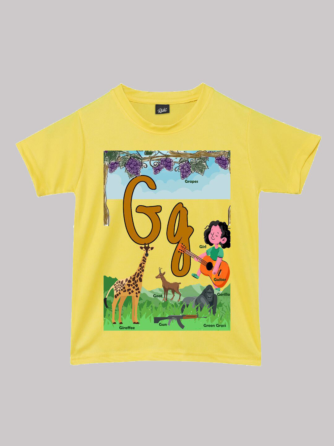 

RISH Boys Typography Printed T-shirt, Yellow