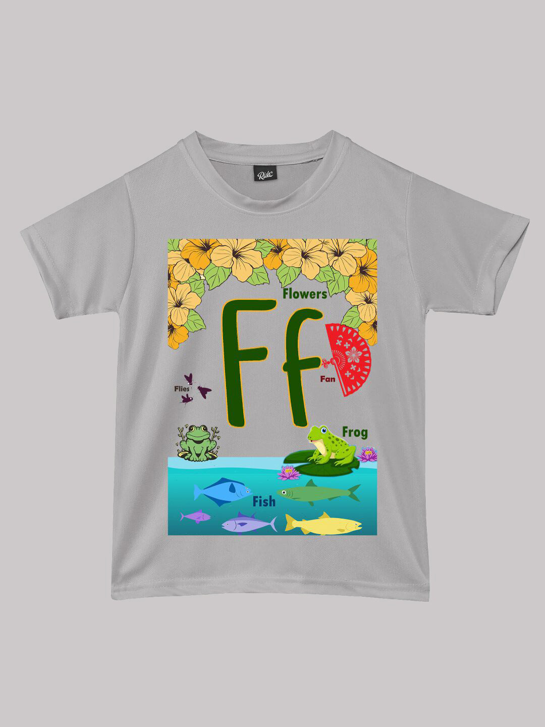

RISH Boys Typography Printed T-shirt, Grey
