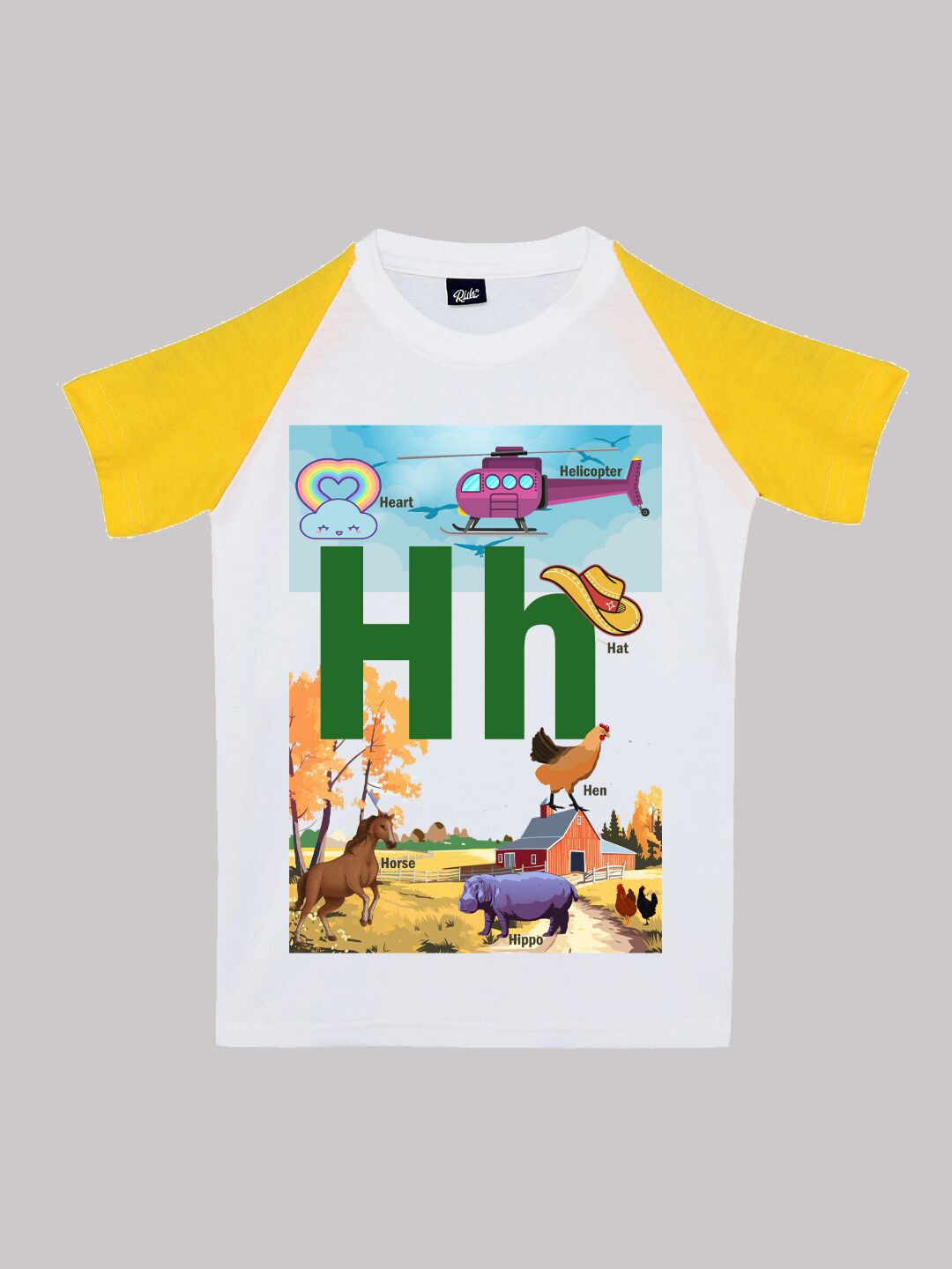 

RISH Boys Graphic Printed Raglan Sleeves T-shirt, White
