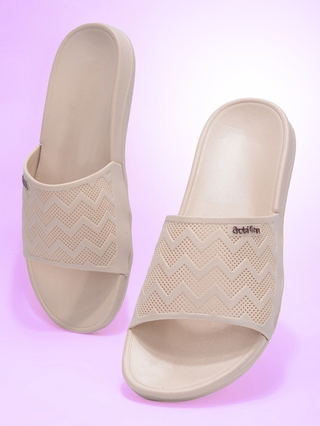 

Action Plus Women Self Design Sliders, Beige