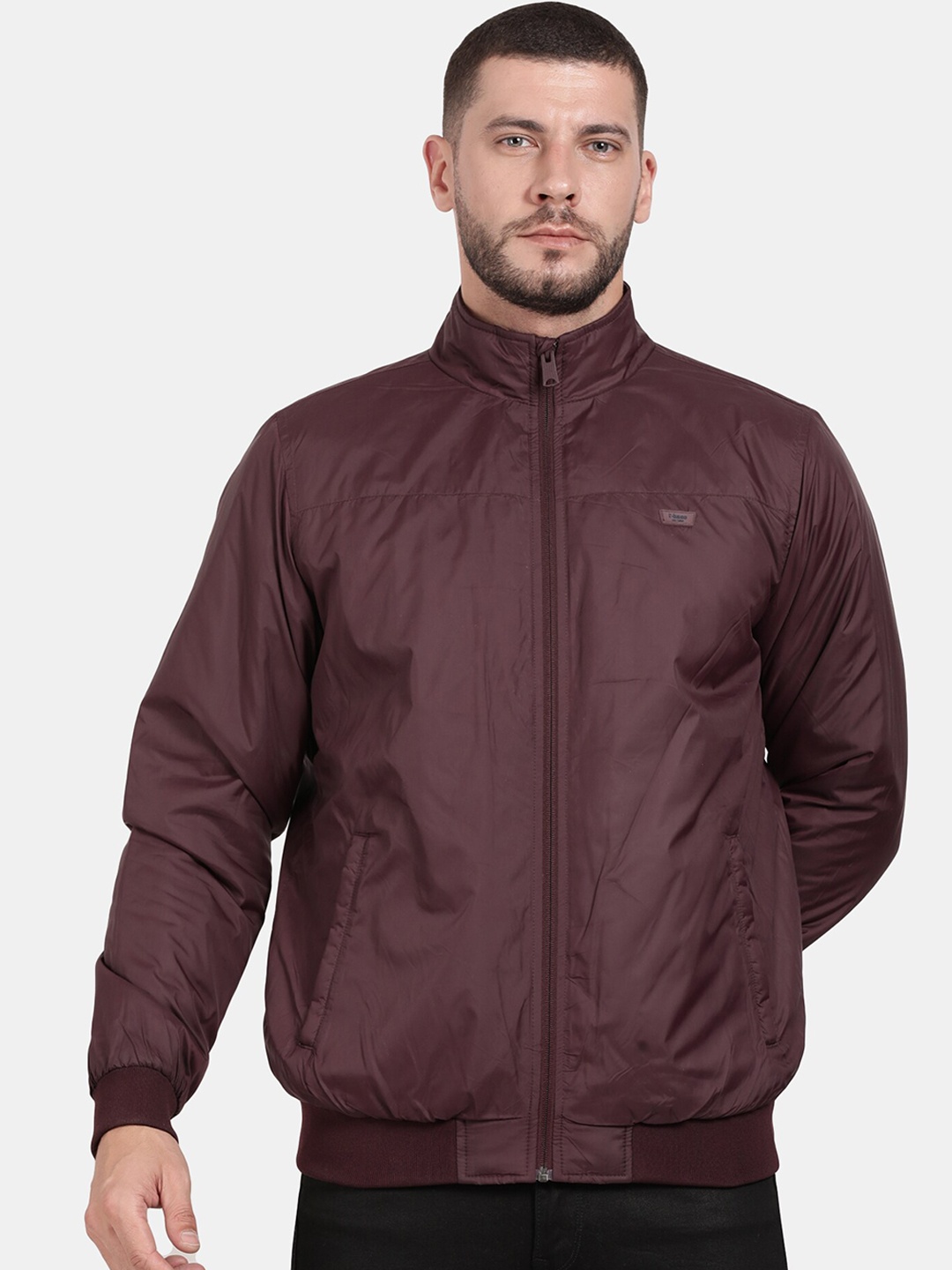 

t-base Mock Collar Windcheater Bomber Jacket, Red