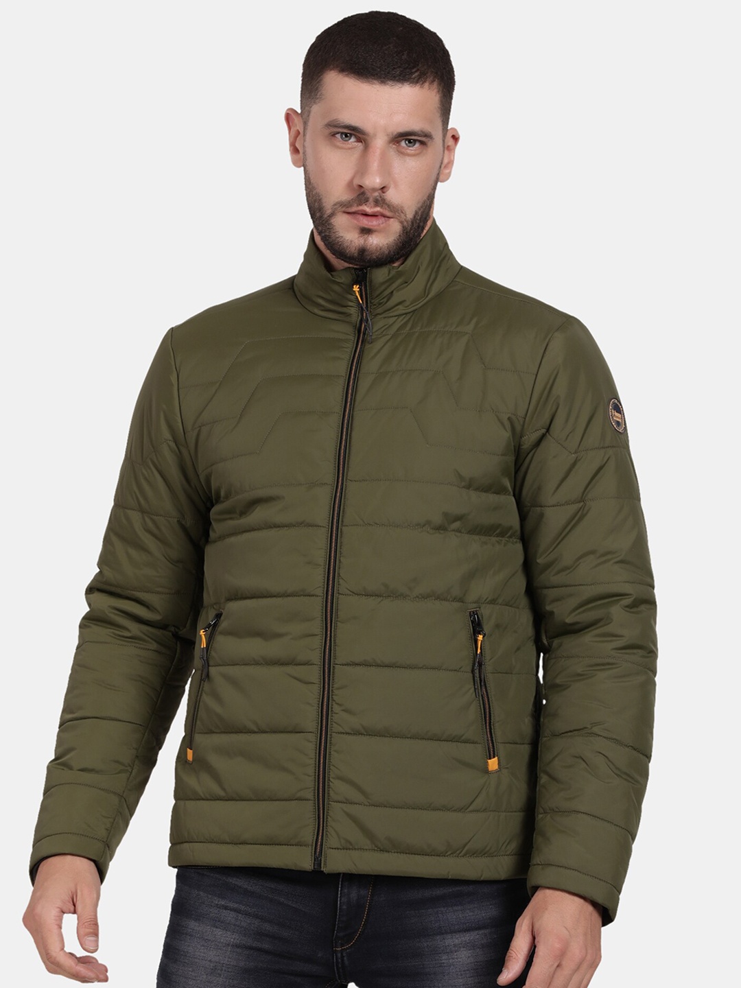 

t-base Mock Collar Insulated Puffer Jacket, Green