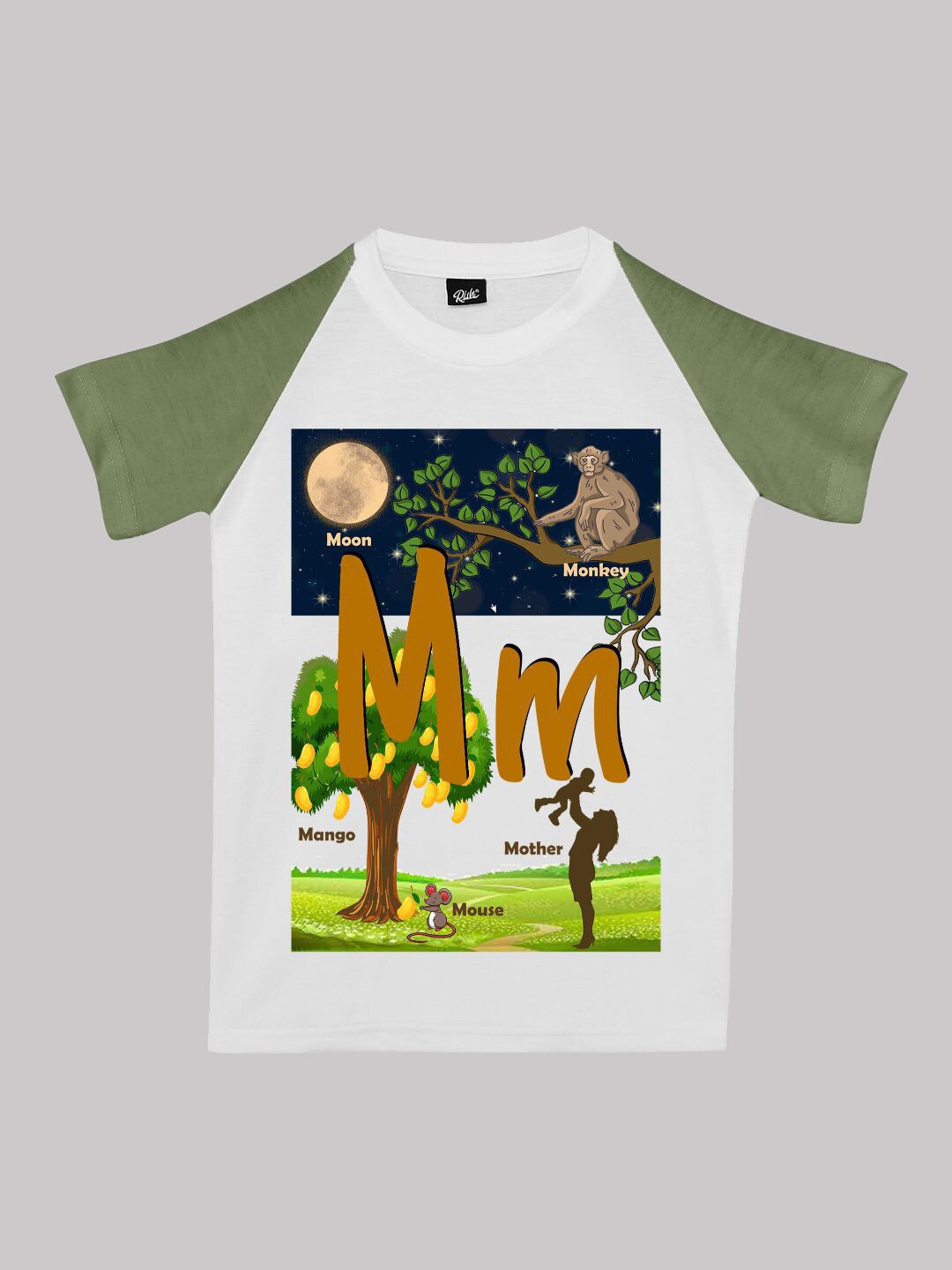 

RISH Boys Graphic Printed Raglan Sleeves T-shirt, White