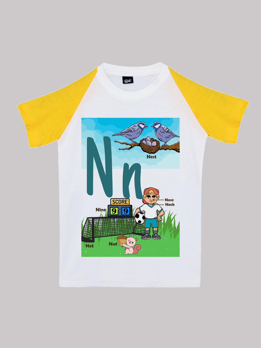 

RISH Boys Graphic Printed Cotton T-shirt, Mustard