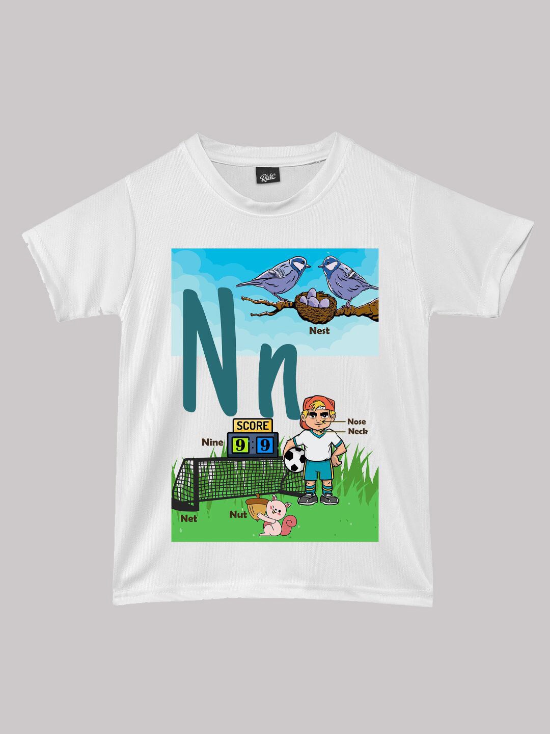 

RISH Kids Phonics Words Printed Cotton T-shirt, White