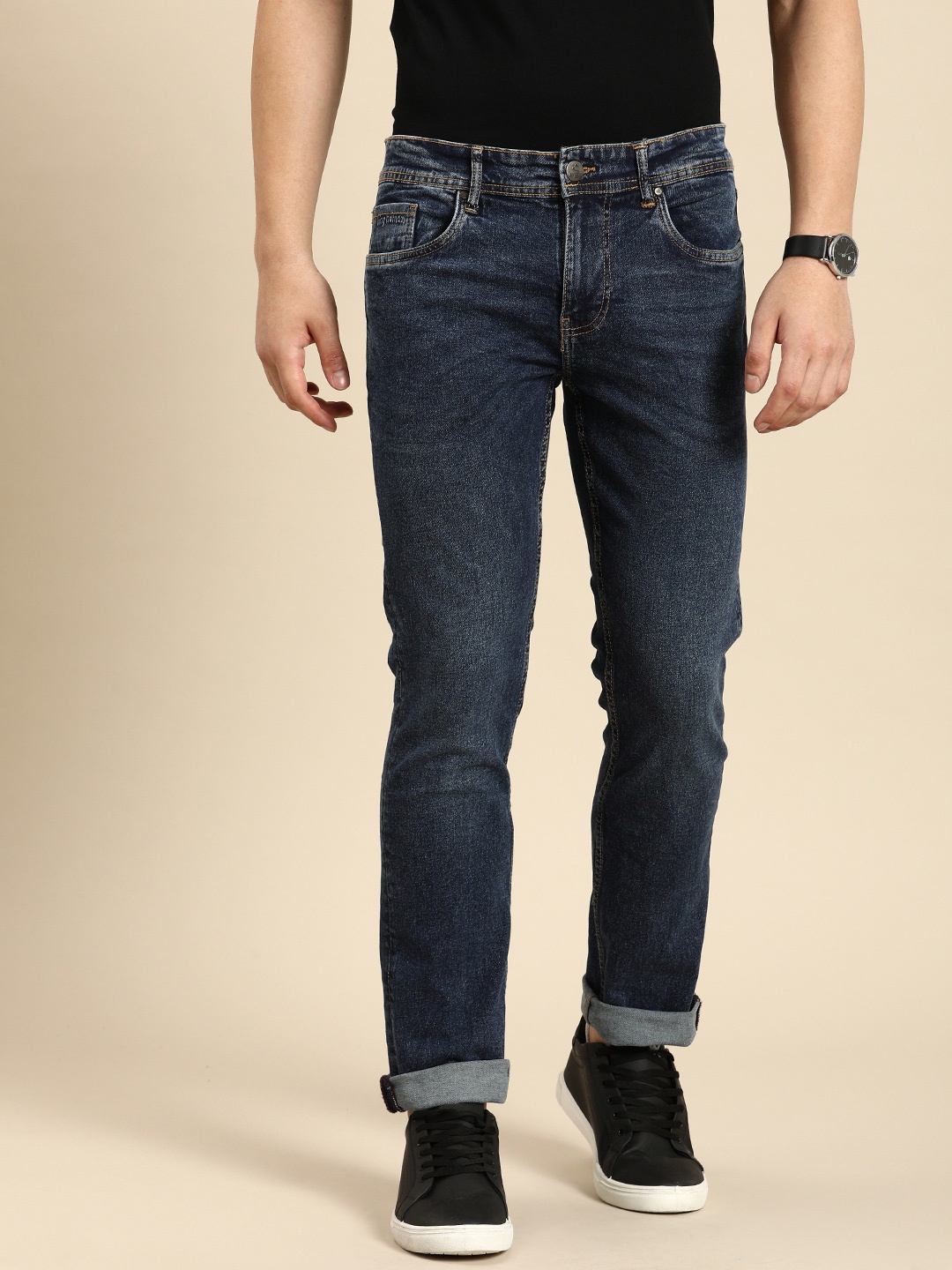 

Being Human Men Slim Fit Light Fade Stretchable Mid-Rise Jeans, Blue