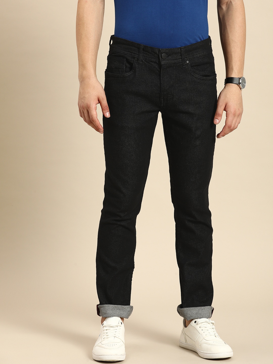

Being Human Men Slim Fit Stretchable Mid-Rise Jeans, Black