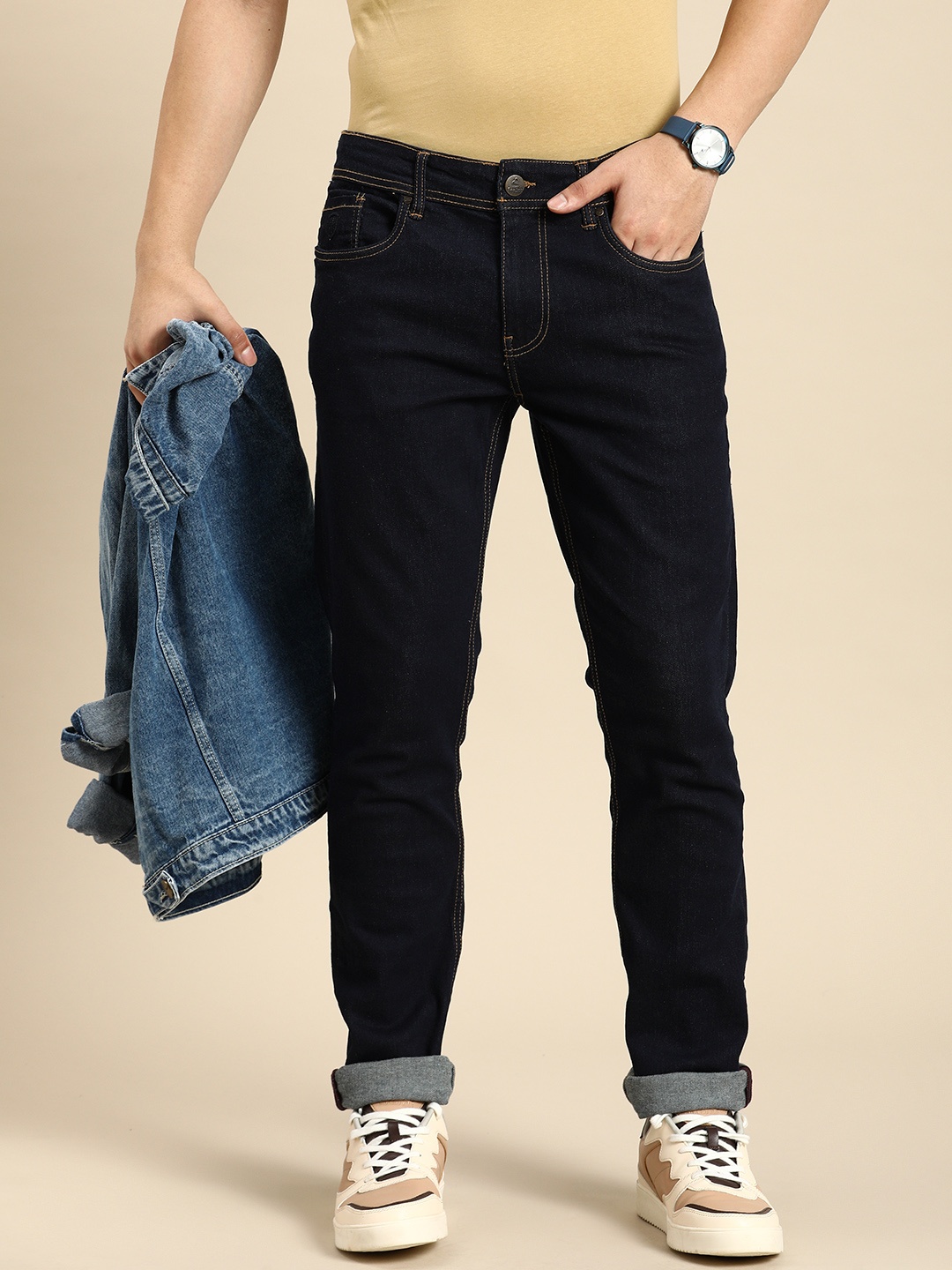 

Being Human Men Slim Fit Stretchable Mid-Rise Jeans, Blue
