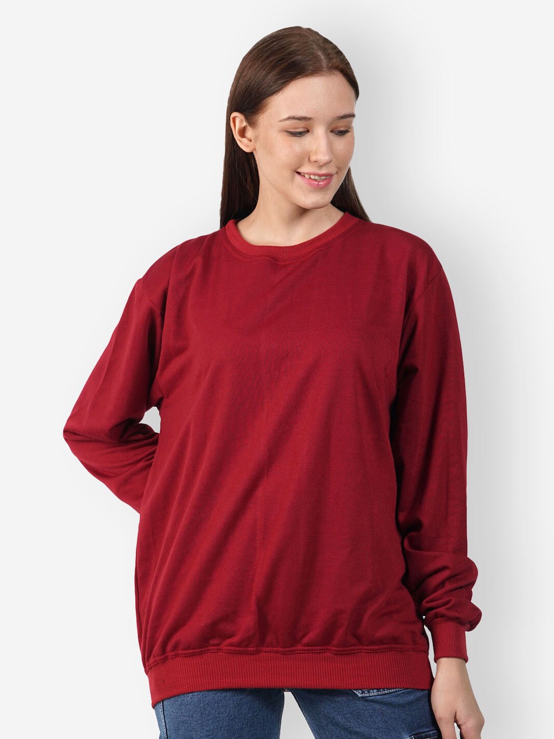 

TEEMOODS Fleece Oversized Pullover Sweatshirt, Maroon