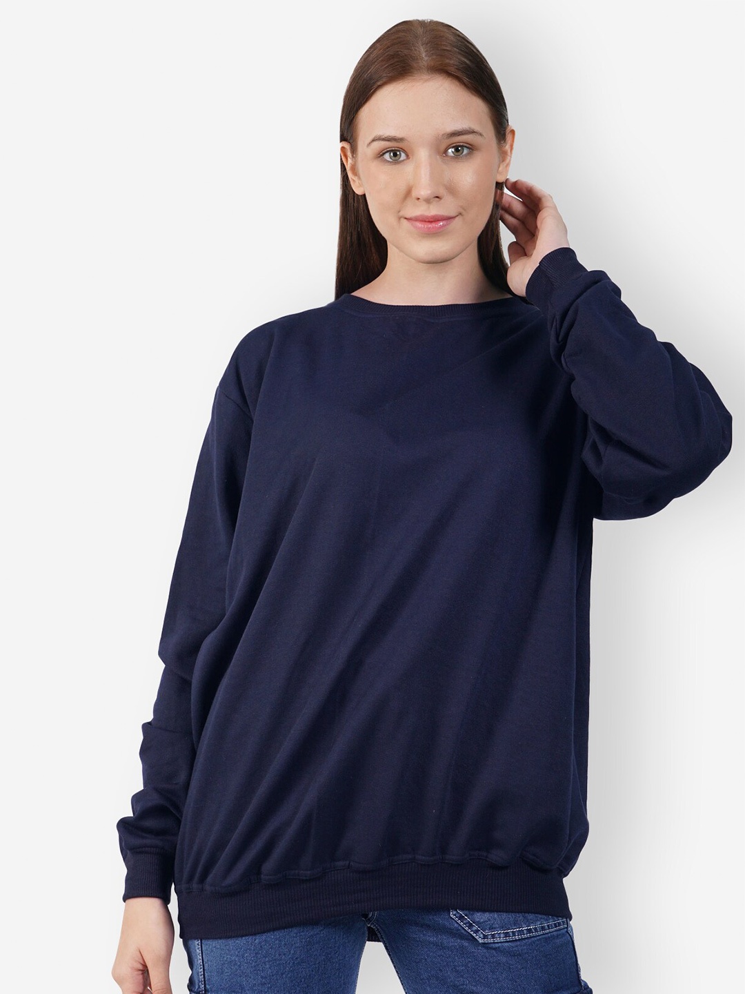 

TEEMOODS Fleece Oversized Pullover Sweatshirt, Navy blue