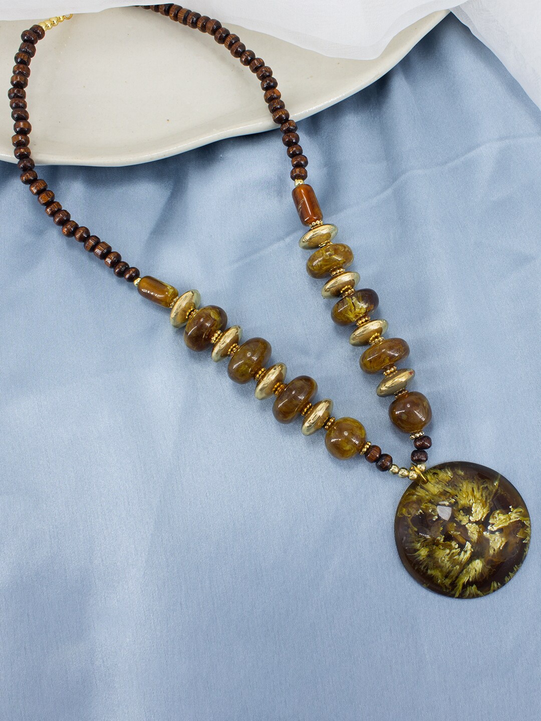 

PRIVIU Beaded Copper Necklace, Gold