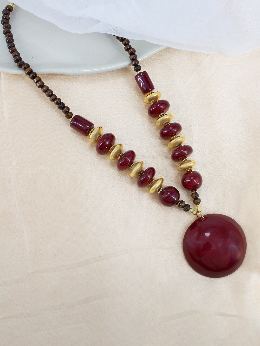 

PRIVIU Beaded Copper Necklace, Gold
