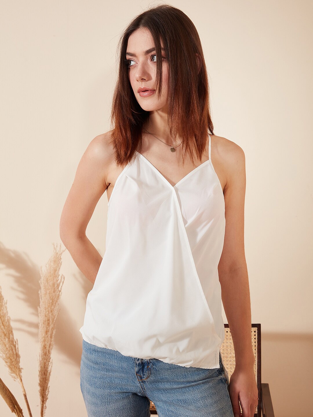 

Berrylush Shoulder Straps Top, White