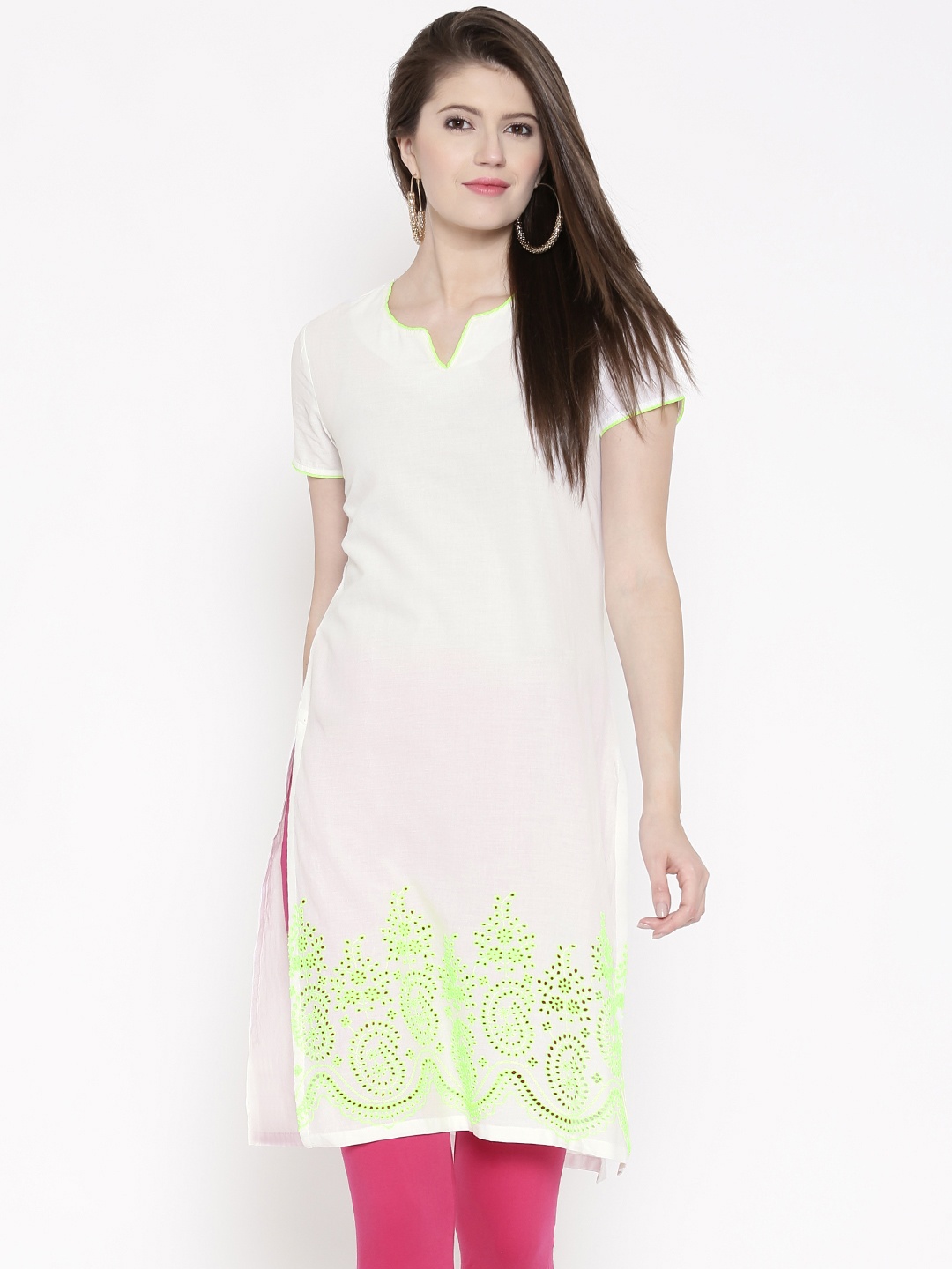 

BIBA OUTLET Women White Kurta