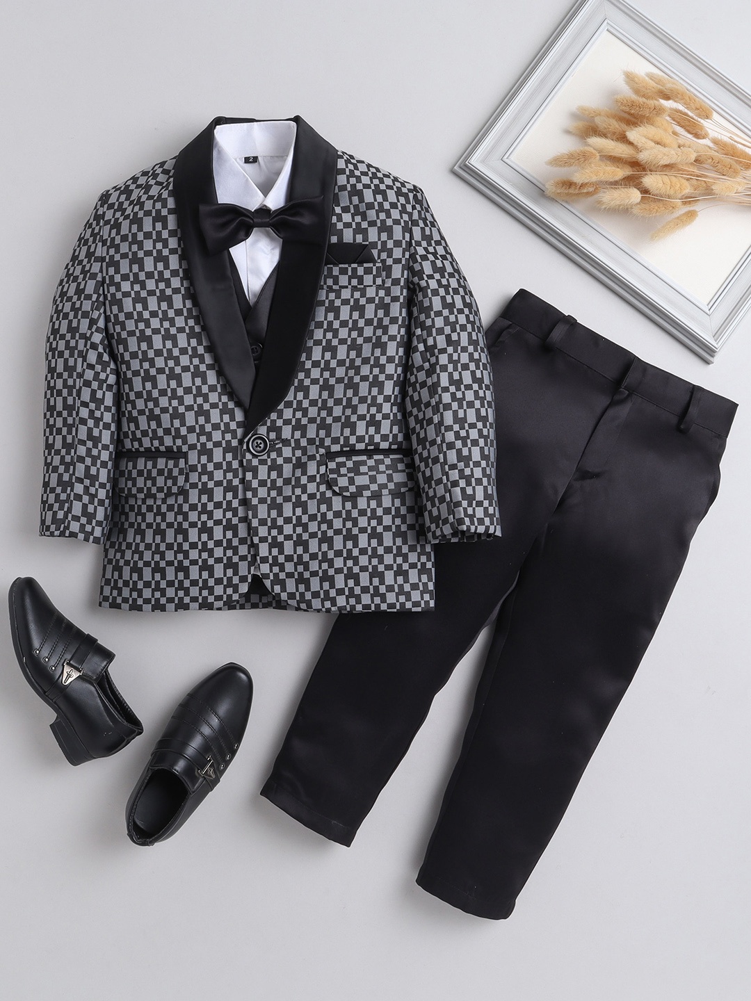 

BAESD Boys Single Breasted Five Piece Party Suit, Grey