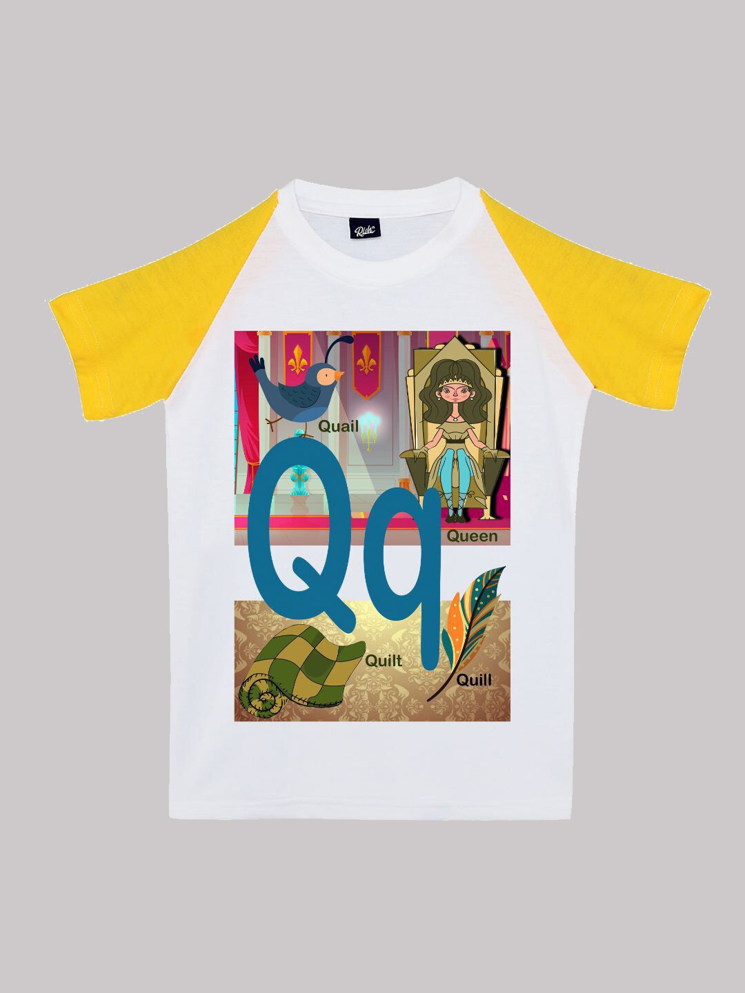 

RISH Boys Alphabet Printed Cotton T-shirt, Yellow