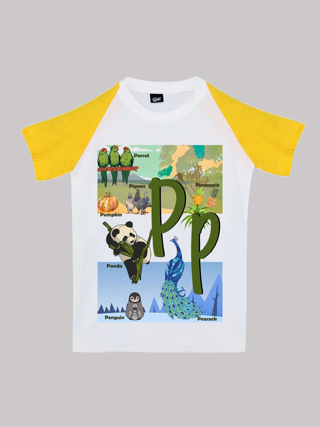 

RISH Boys Alphabet Printed Cotton T-shirt, Yellow