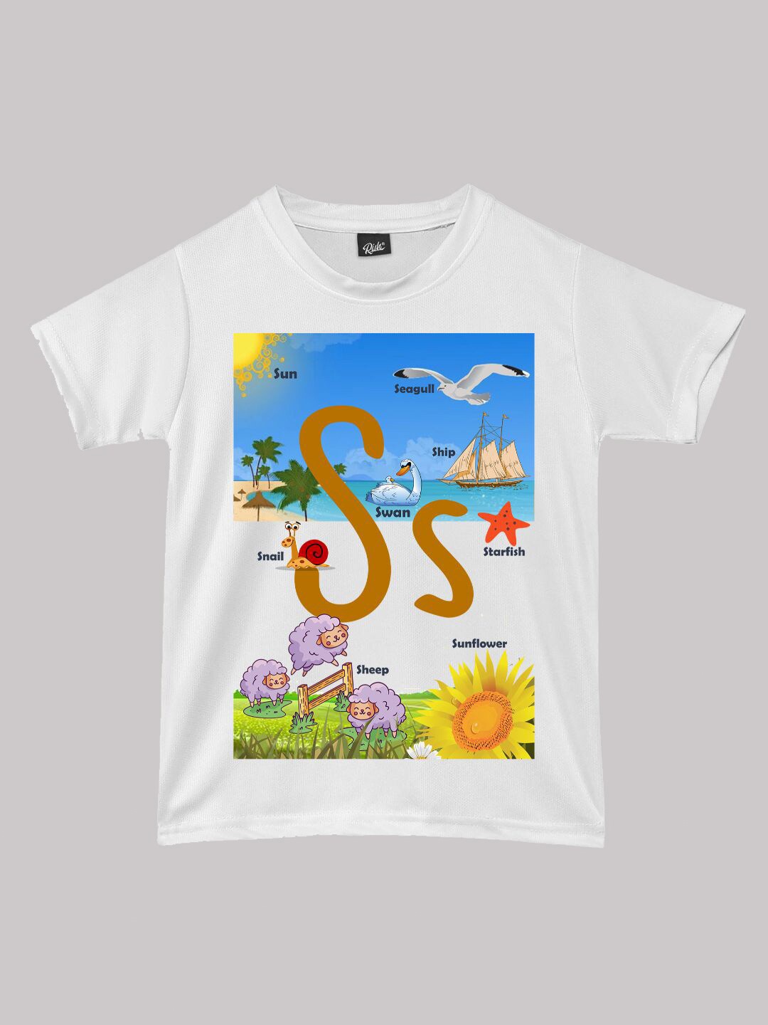

RISH Boys Typography Printed Round Neck Regular T-shirt, White