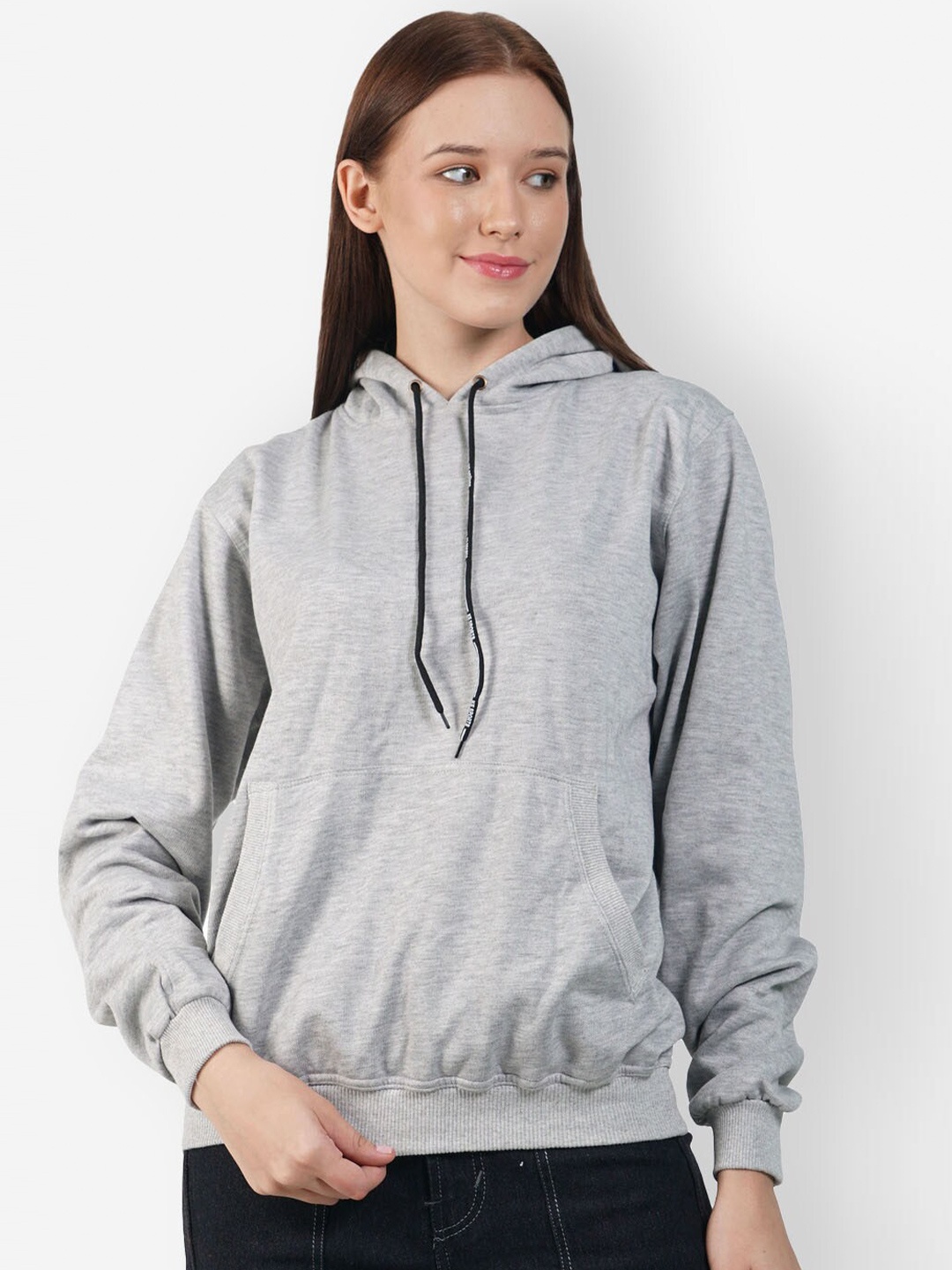 

TEEMOODS Hooded Fleece Sweatshirt, Grey melange