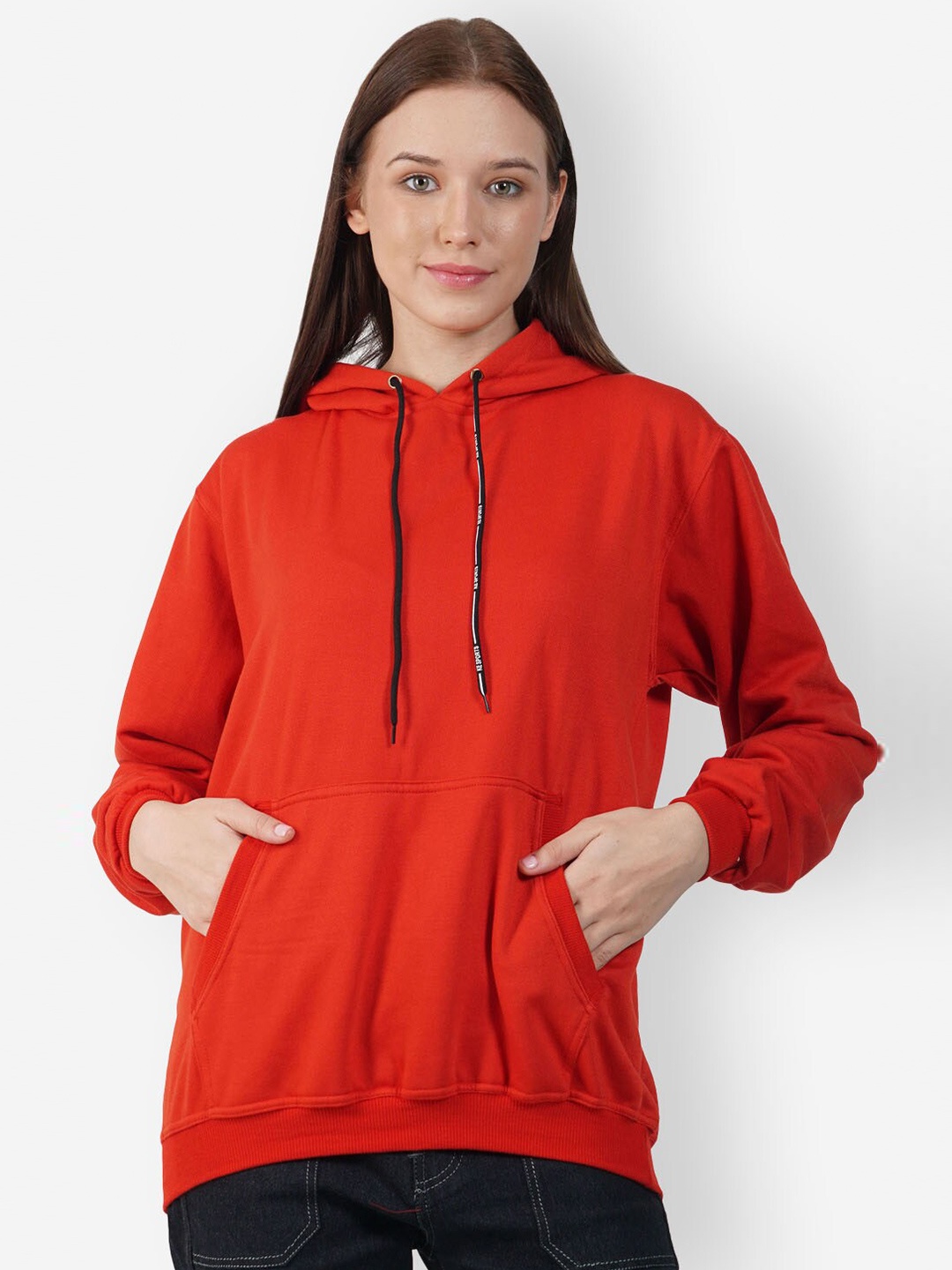 

TEEMOODS Fleece Hooded Pullover Oversized Sweatshirt, Red