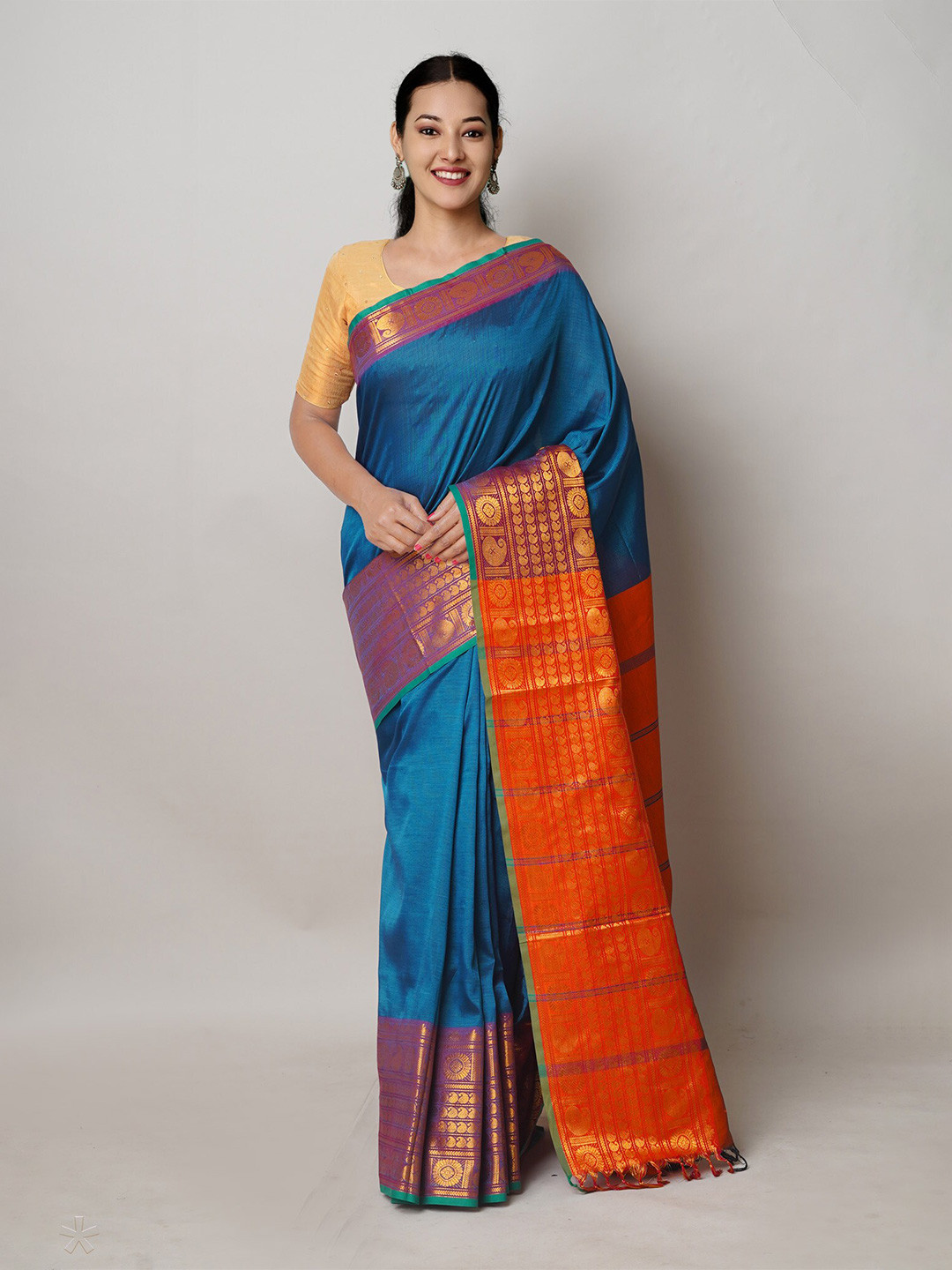 

Unnati Silks Pure Silk Handloom Narayan Peth Saree, Green