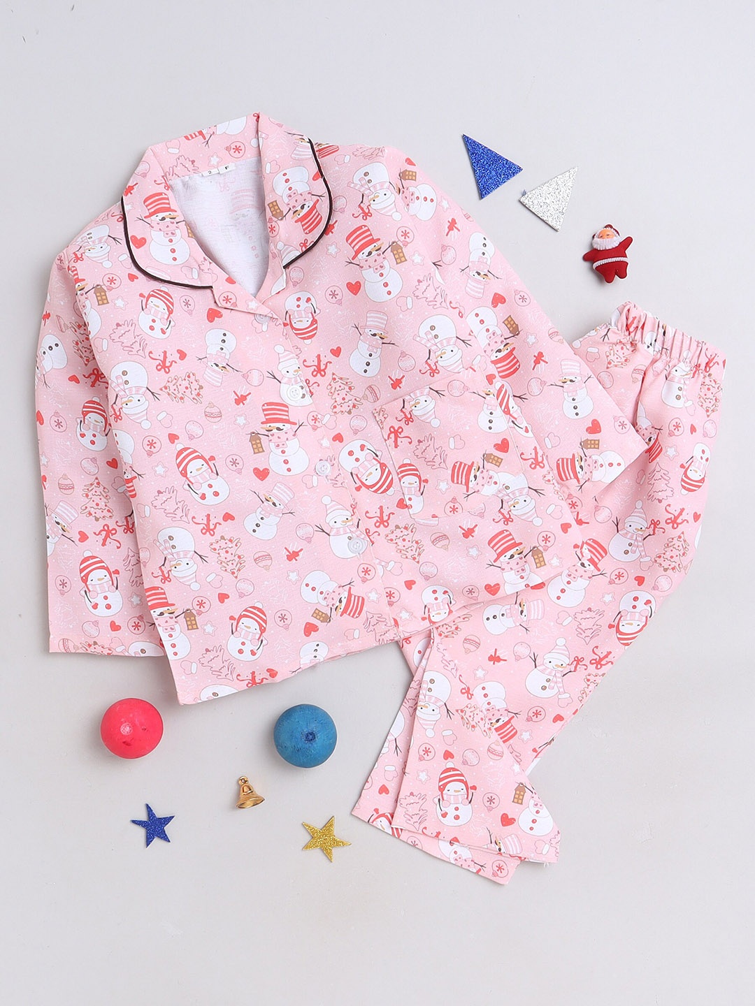 

The Magic Wand Kids Conversational Printed Shirt With Pyjamas, Pink